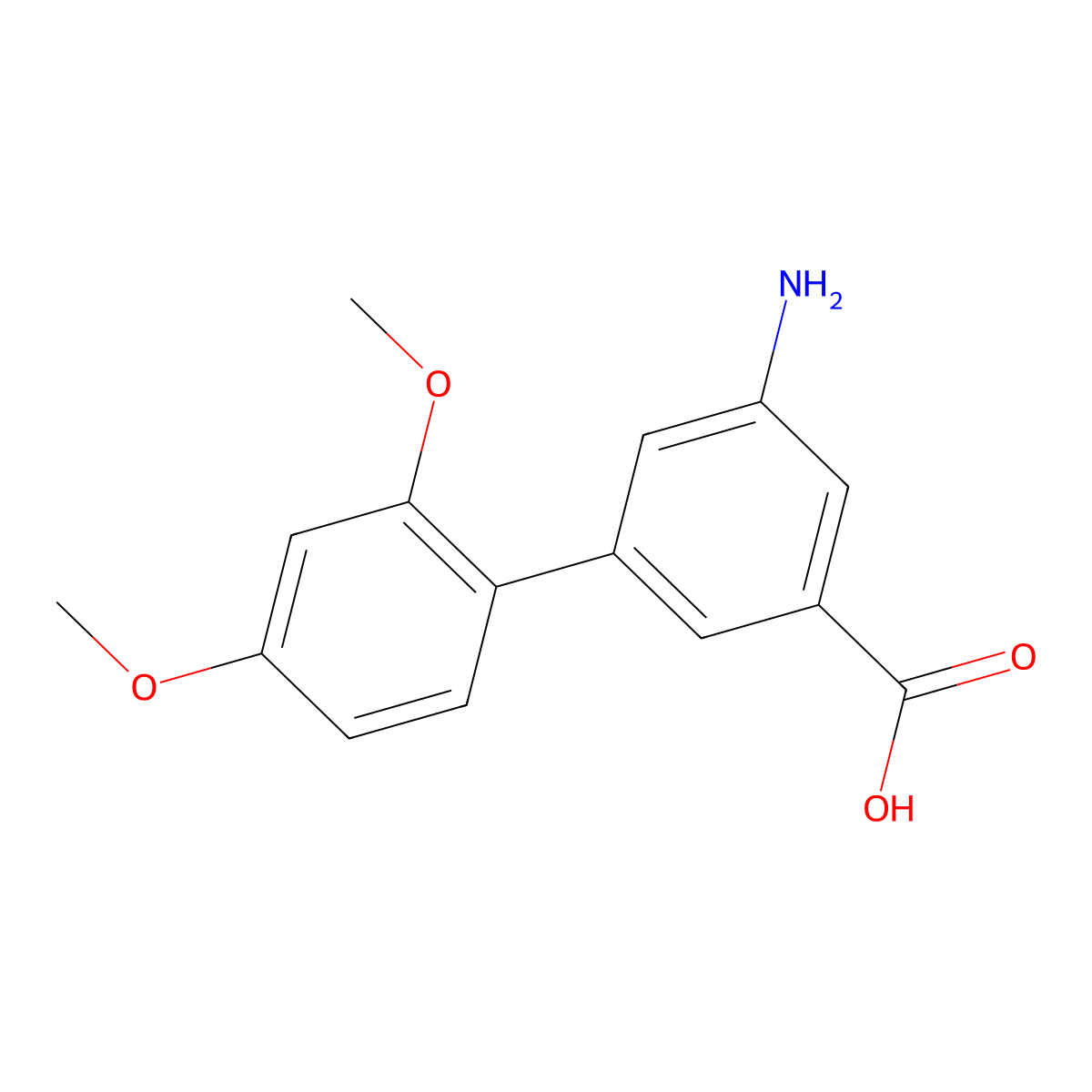 3-Amino-5-(2,4-dimethoxyphenyl)benzoic acid molecular structure, CAS 1261948-55-3