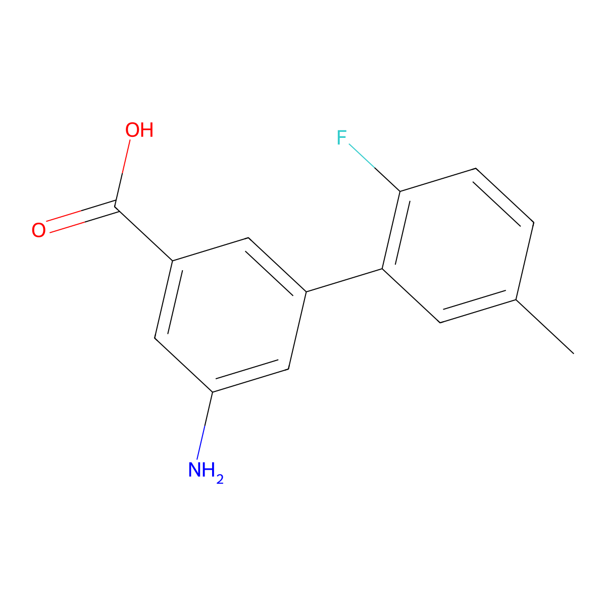 3-Amino-5-(2-fluoro-5-methylphenyl)benzoic acid molecular structure, CAS 1261948-61-1