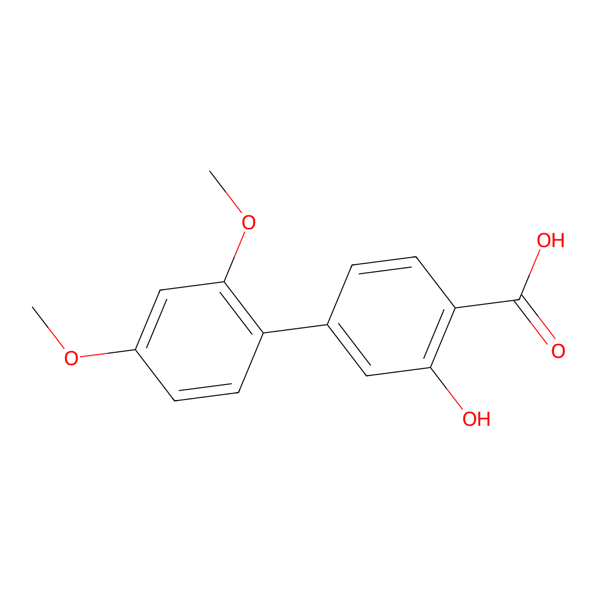 4-(2,4-Dimethoxyphenyl)-2-hydroxybenzoic acid molecular structure, CAS 1261948-64-4