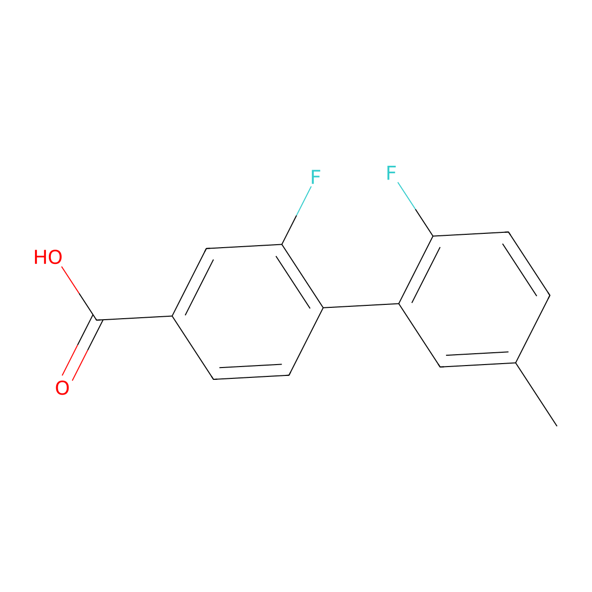 3-Fluoro-4-(2-fluoro-5-methylphenyl)benzoic acid molecular structure, CAS 1261948-69-9