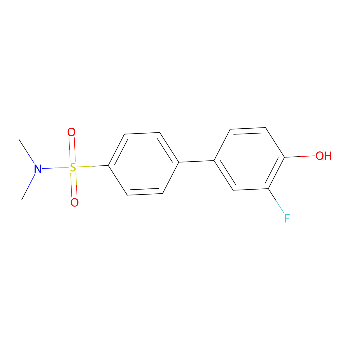 4-(4-N,N-Dimethylsulfamoylphenyl)-2-fluorophenol molecular structure, CAS 1261948-71-3