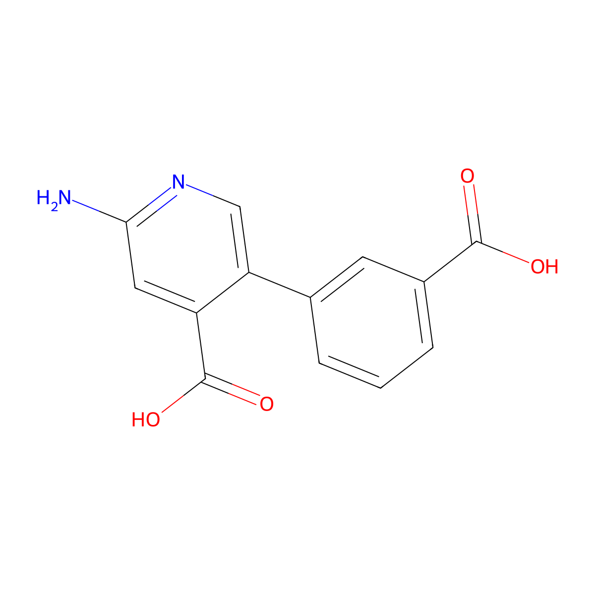 2-Amino-5-(3-carboxyphenyl)pyridine-4-carboxylic acid molecular structure, CAS 1261948-79-1