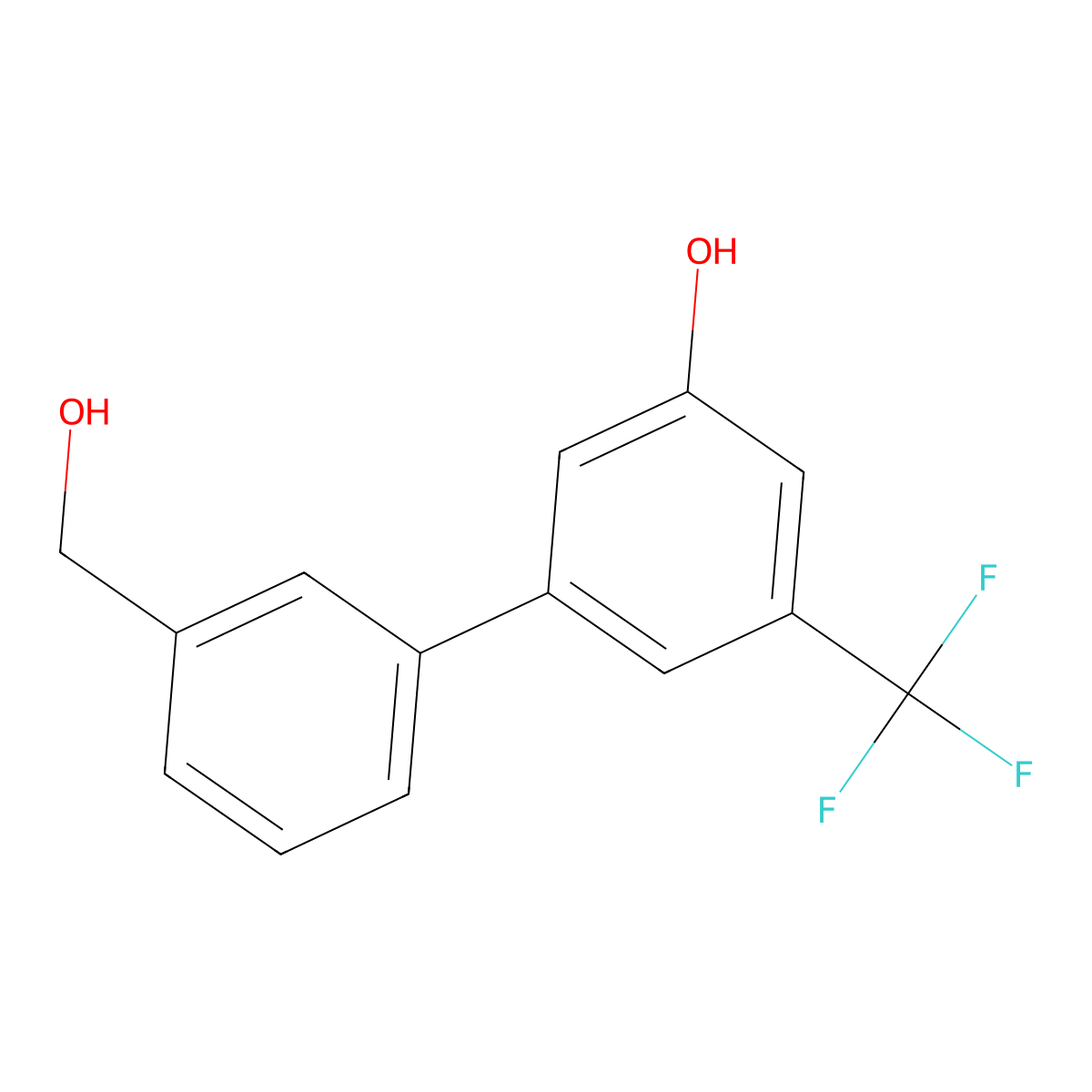 5-(3-Hydroxymethylphenyl)-3-trifluoromethylphenol molecular structure, CAS 1261948-80-4