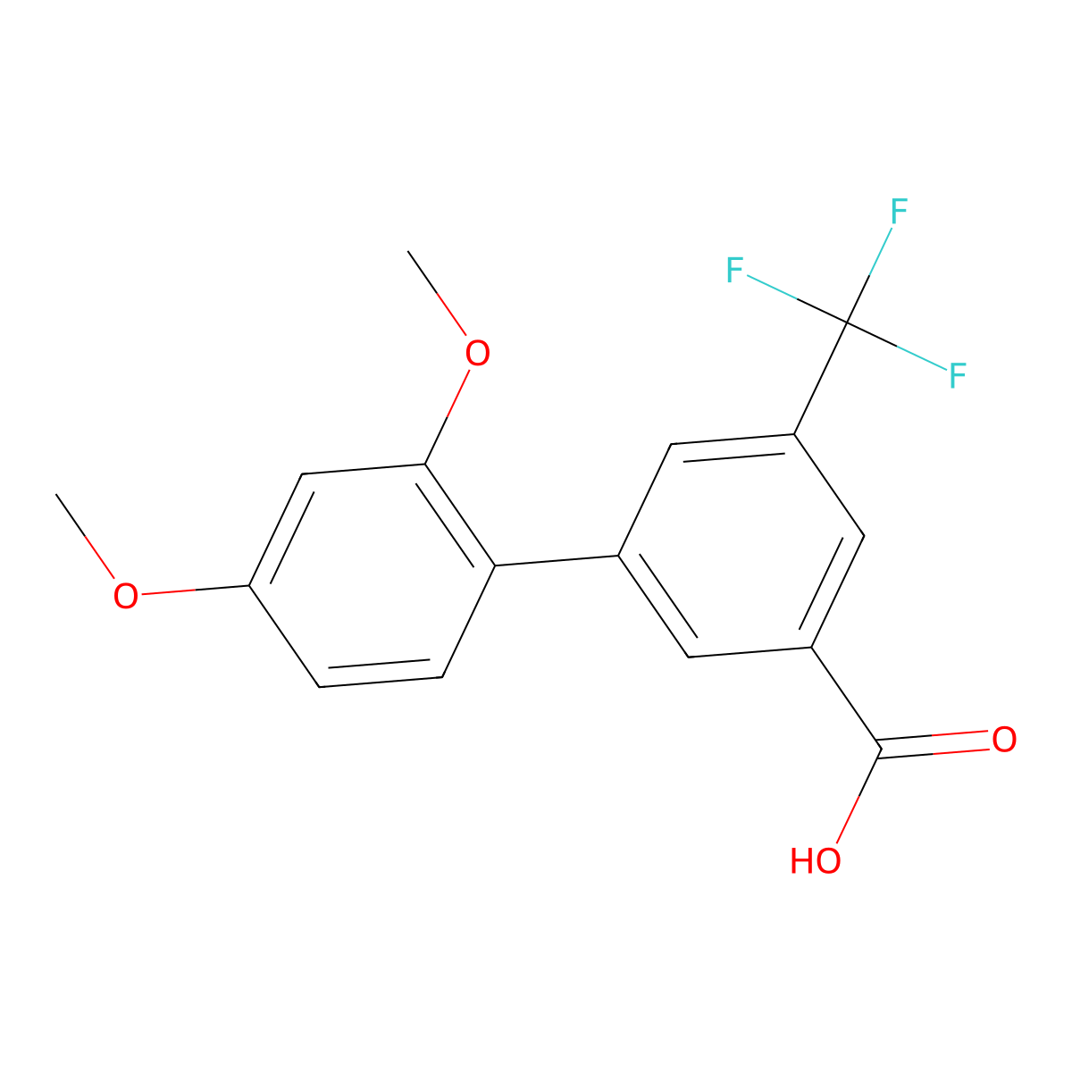 3-(2,4-Dimethoxyphenyl)-5-trifluoromethylbenzoic acid molecular structure, CAS 1261948-83-7