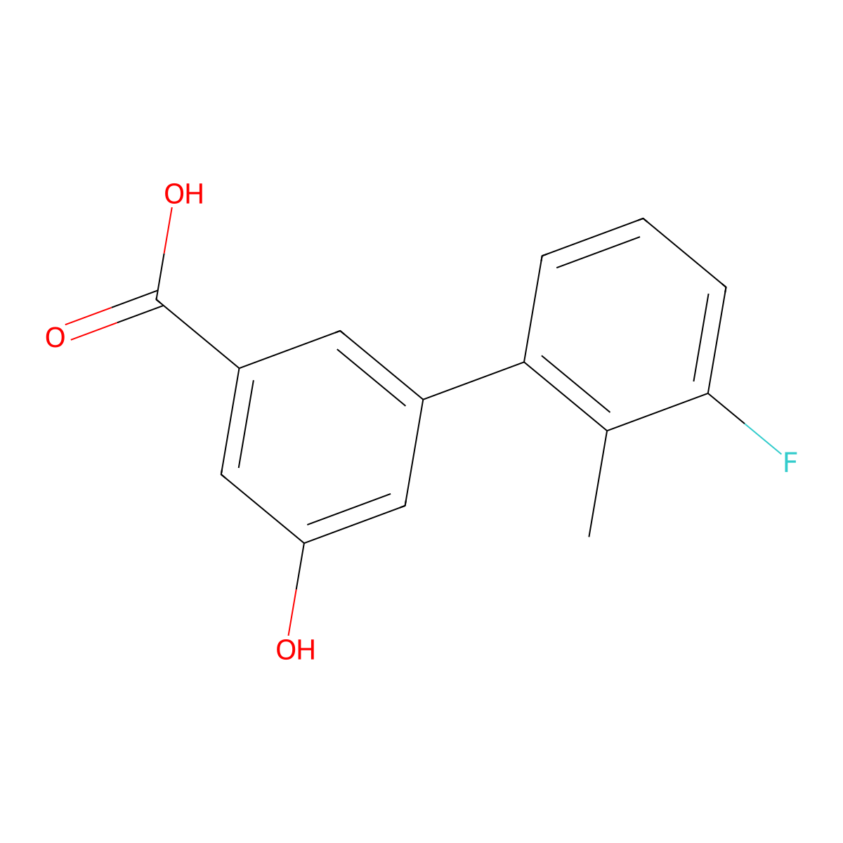 3-(3-Fluoro-2-methylphenyl)-5-hydroxybenzoic acid molecular structure, CAS 1261948-90-6