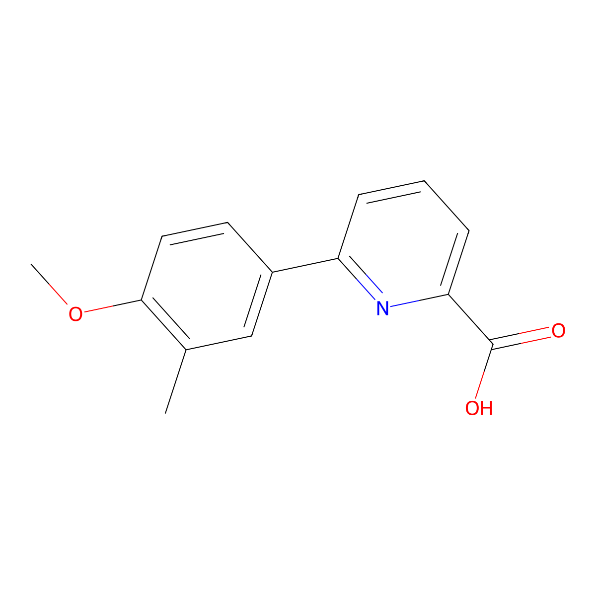 6-(4-Methoxy-3-methylphenyl)picolinic acid molecular structure, CAS 1261949-01-2