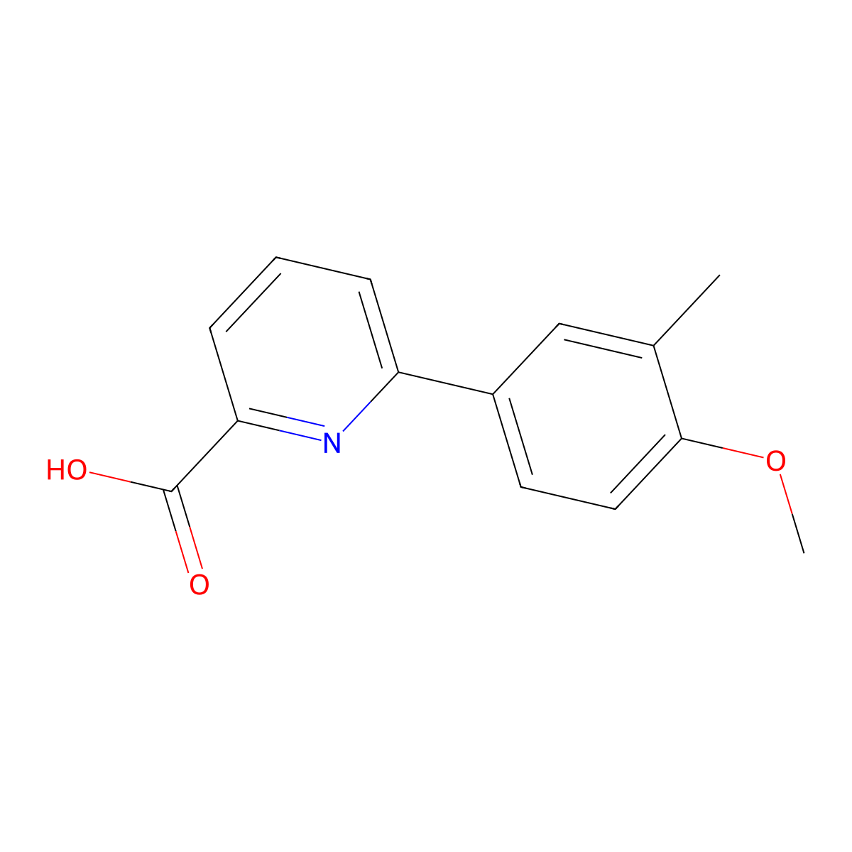6-(4-Methoxy-3-methylphenyl)picolinic acid molecular structure, CAS 1261949-01-2