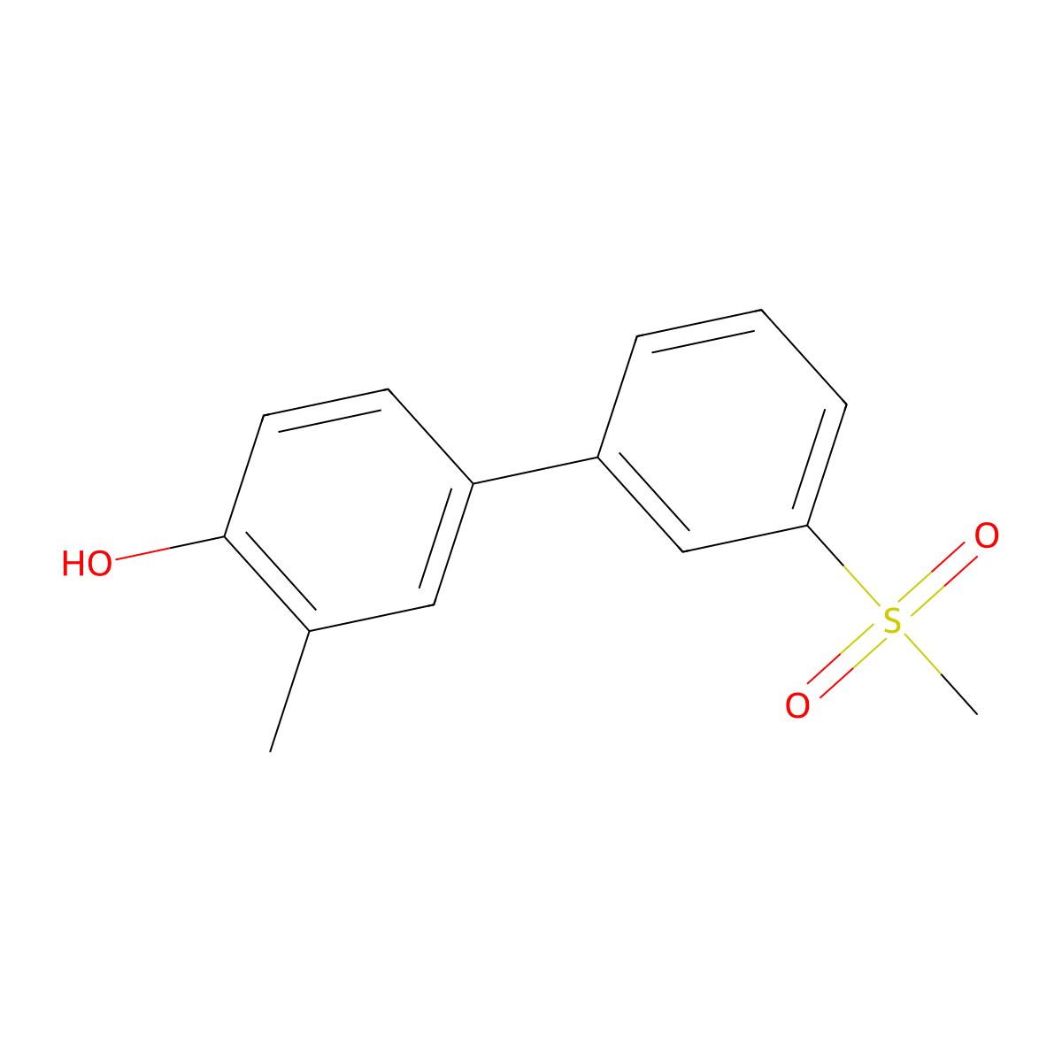 2-Methyl-4-(3-methylsulfonylphenyl)phenol molecular structure, CAS 1261949-11-4