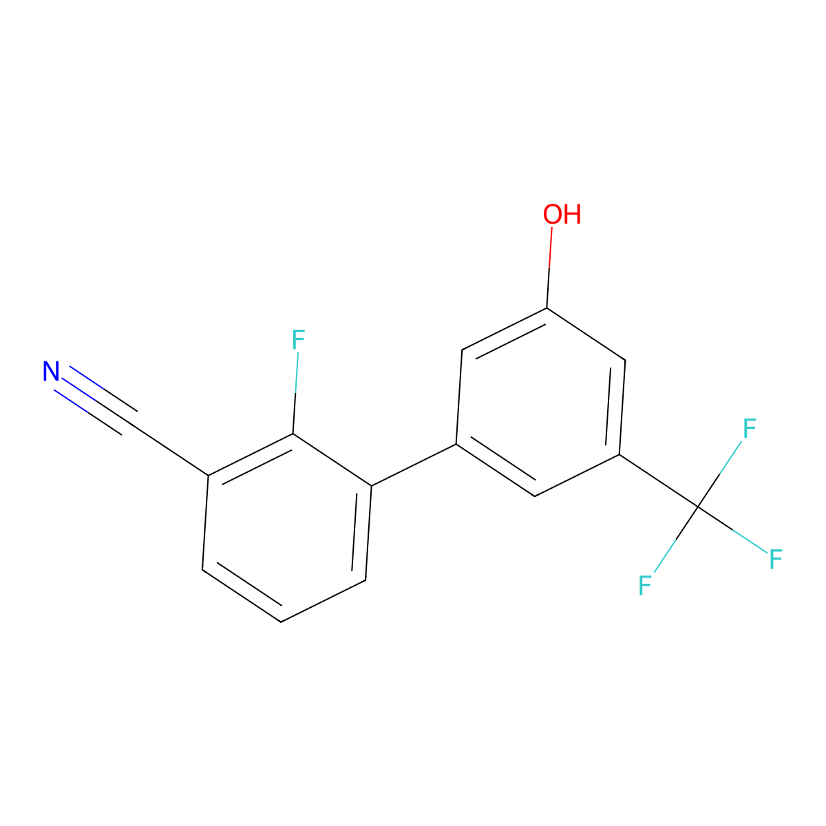 5-(3-Cyano-2-fluorophenyl)-3-trifluoromethylphenol molecular structure, CAS 1261949-12-5