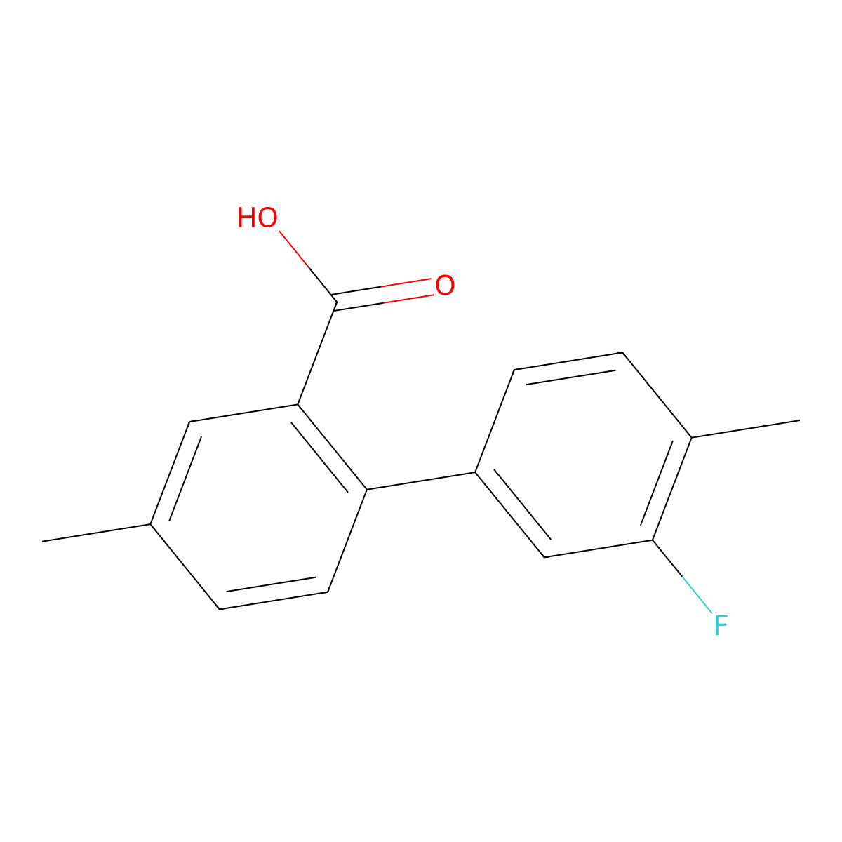 2-(3-Fluoro-4-methylphenyl)-5-methylbenzoic acid molecular structure, CAS 1261949-13-6