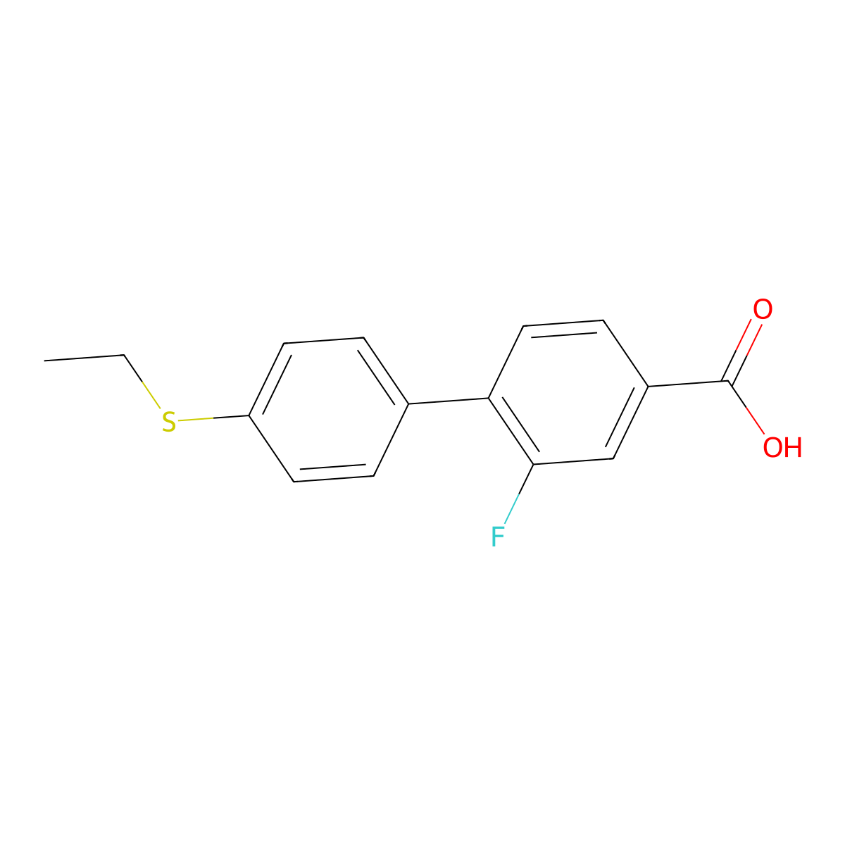4-(4-Ethylthiophenyl)-3-fluorobenzoic acid molecular structure, CAS 1261949-14-7