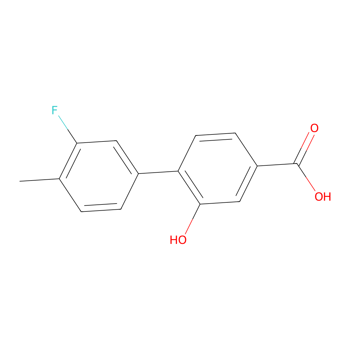 4-(3-Fluoro-4-methylphenyl)-3-hydroxybenzoic acid molecular structure, CAS 1261949-16-9