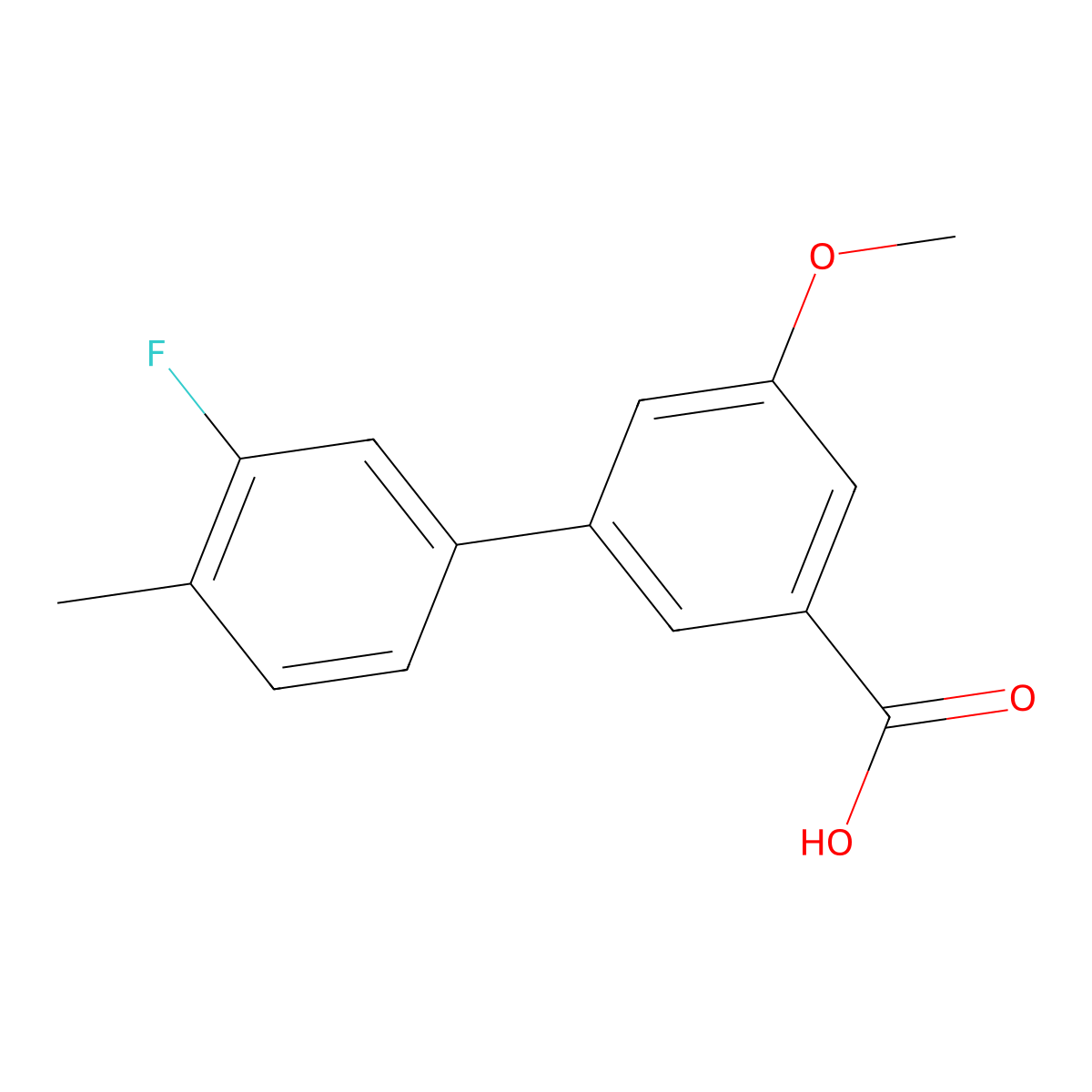 3-(3-Fluoro-4-methylphenyl)-5-methoxybenzoic acid molecular structure, CAS 1261949-22-7