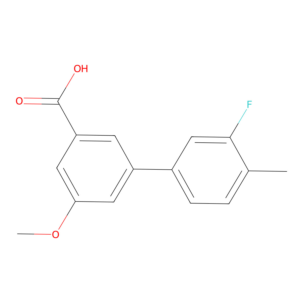 3-(3-Fluoro-4-methylphenyl)-5-methoxybenzoic acid molecular structure, CAS 1261949-22-7