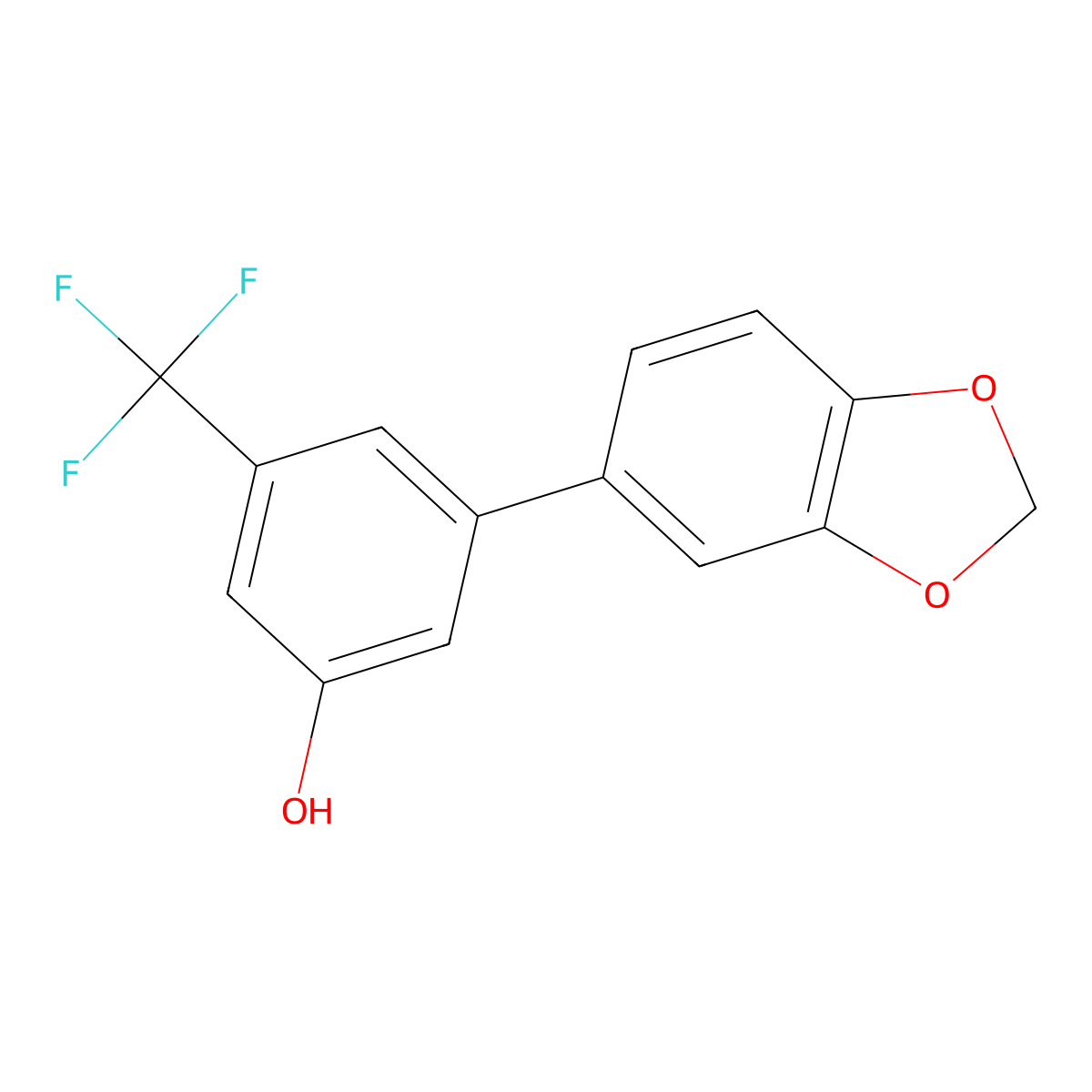 5-(3,4-Methylenedioxyphenyl)-3-trifluoromethylphenol molecular structure, CAS 1261949-24-9