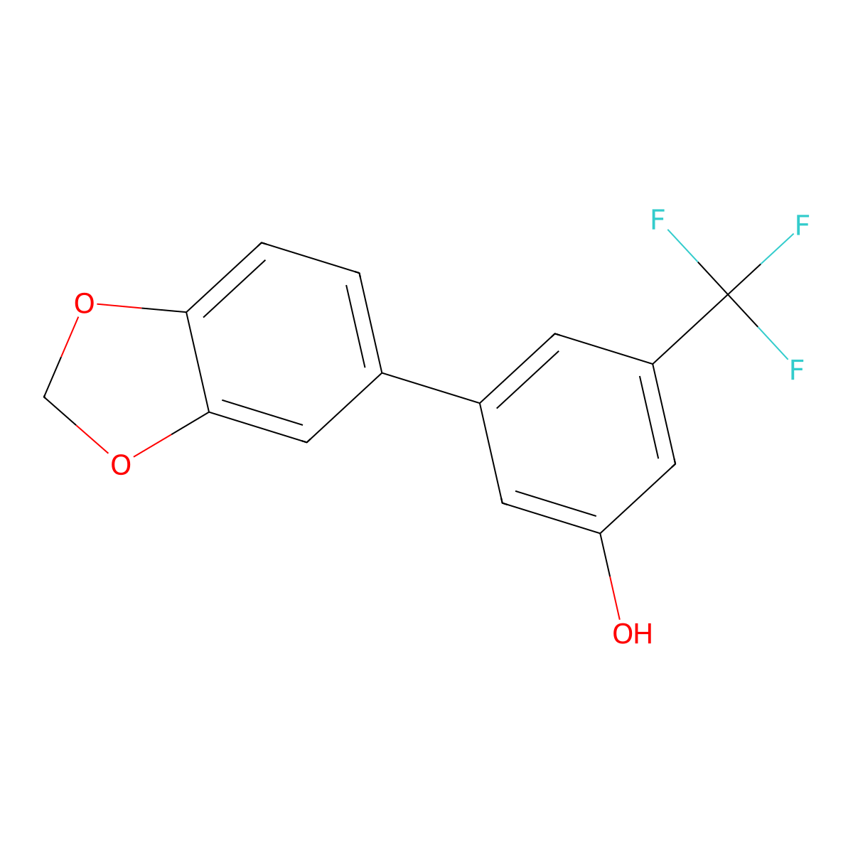 5-(3,4-Methylenedioxyphenyl)-3-trifluoromethylphenol molecular structure, CAS 1261949-24-9