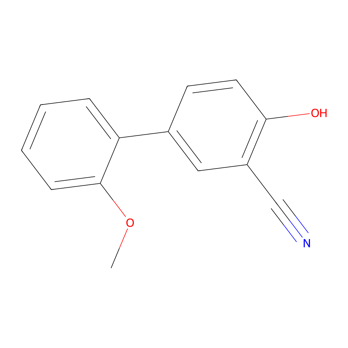 2-Cyano-4-(2-methoxyphenyl)phenol molecular structure, CAS 1261949-25-0