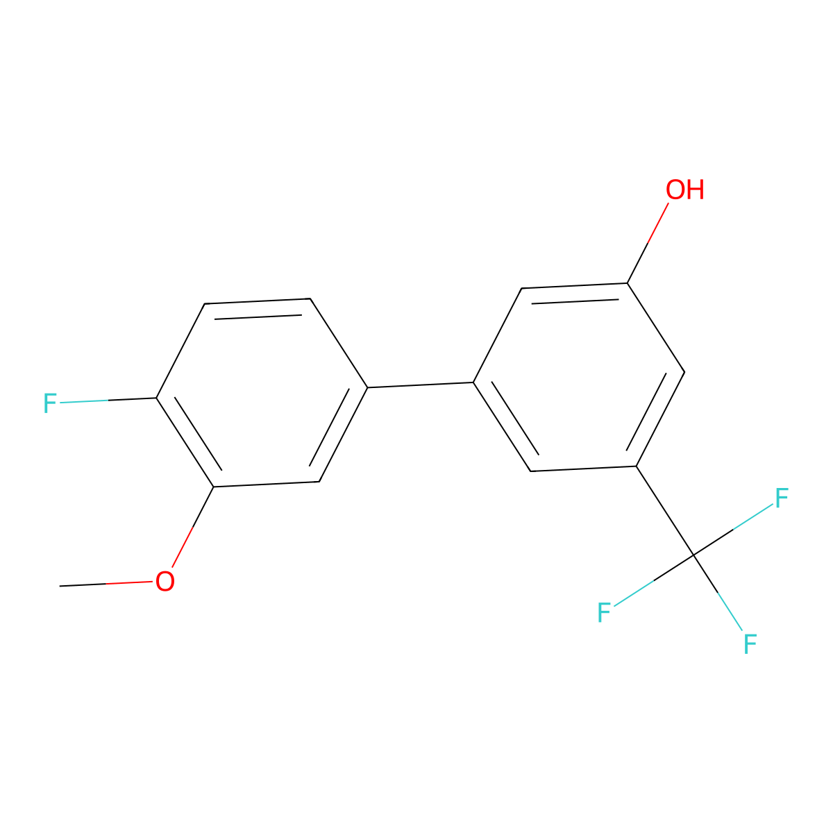 5-(4-Fluoro-3-methoxyphenyl)-3-trifluoromethylphenol molecular structure, CAS 1261949-37-4
