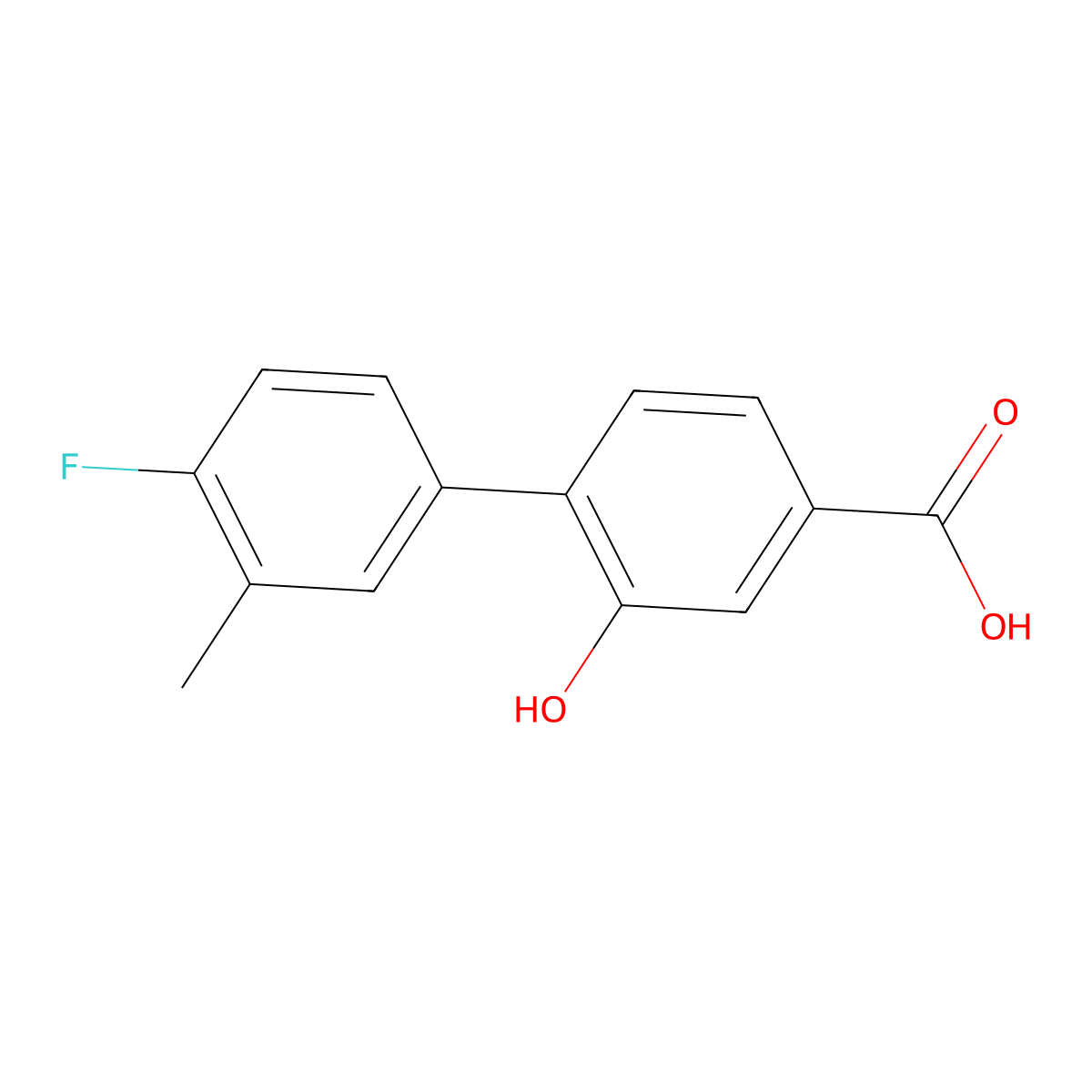 4-(4-Fluoro-3-methylphenyl)-3-hydroxybenzoic acid molecular structure, CAS 1261949-40-9