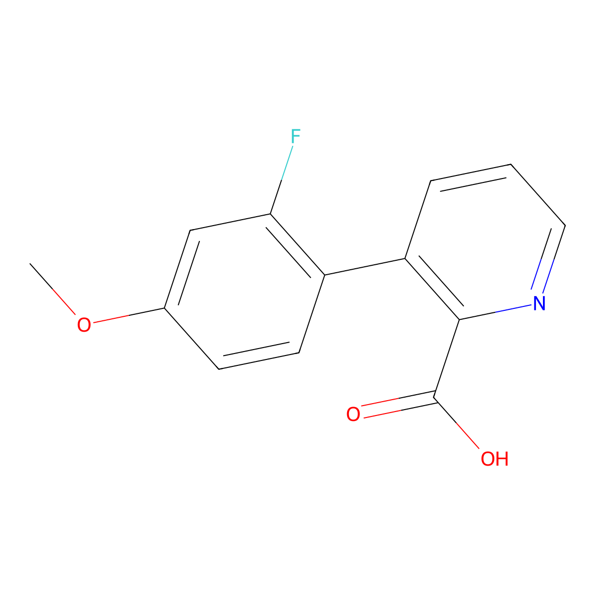 3-(2-Fluoro-4-methoxyphenyl)picolinic acid molecular structure, CAS 1261949-41-0