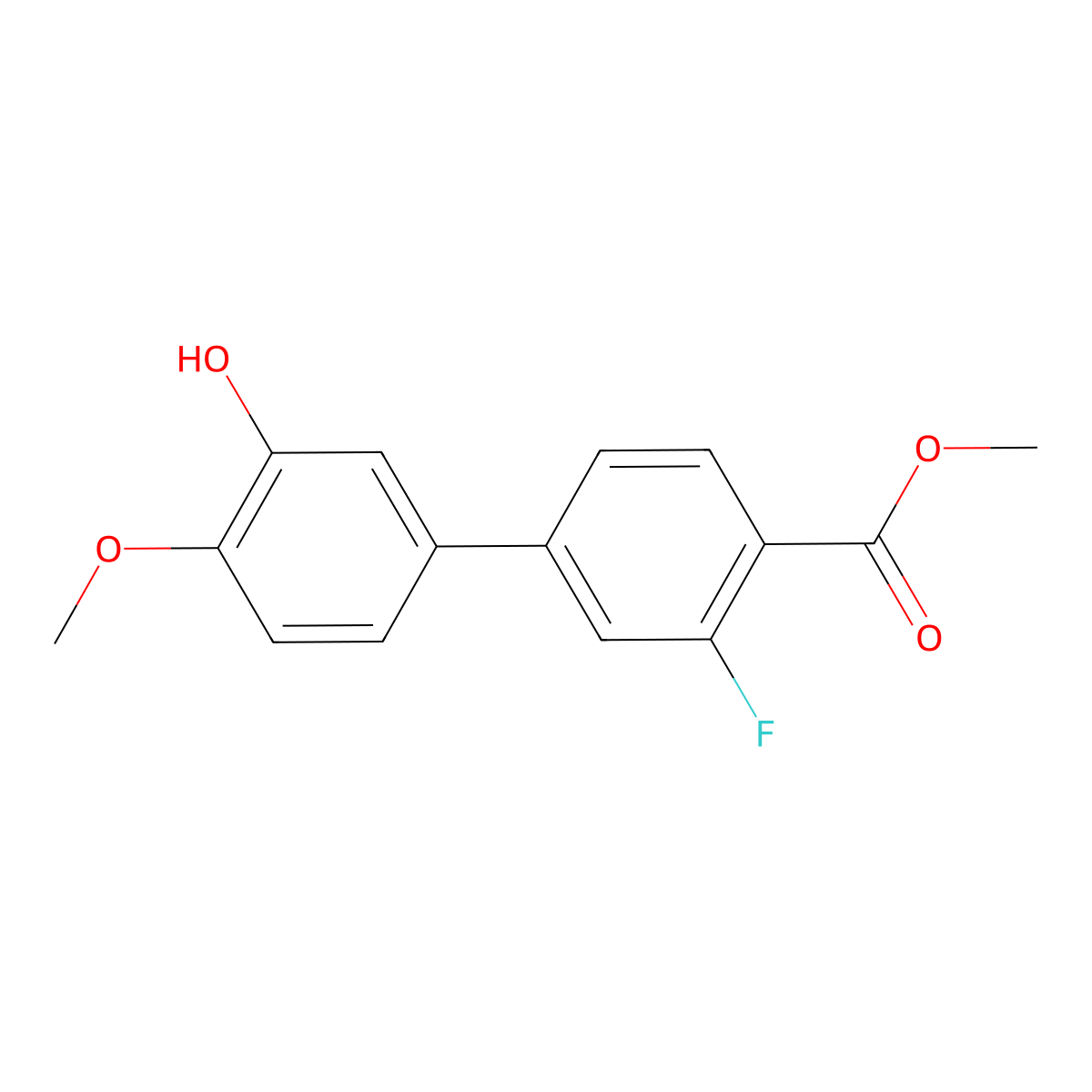 5-(3-Fluoro-4-methoxycarbonylphenyl)-2-methoxyphenol molecular structure, CAS 1261949-43-2
