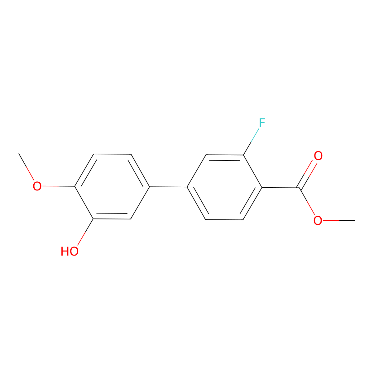 5-(3-Fluoro-4-methoxycarbonylphenyl)-2-methoxyphenol molecular structure, CAS 1261949-43-2