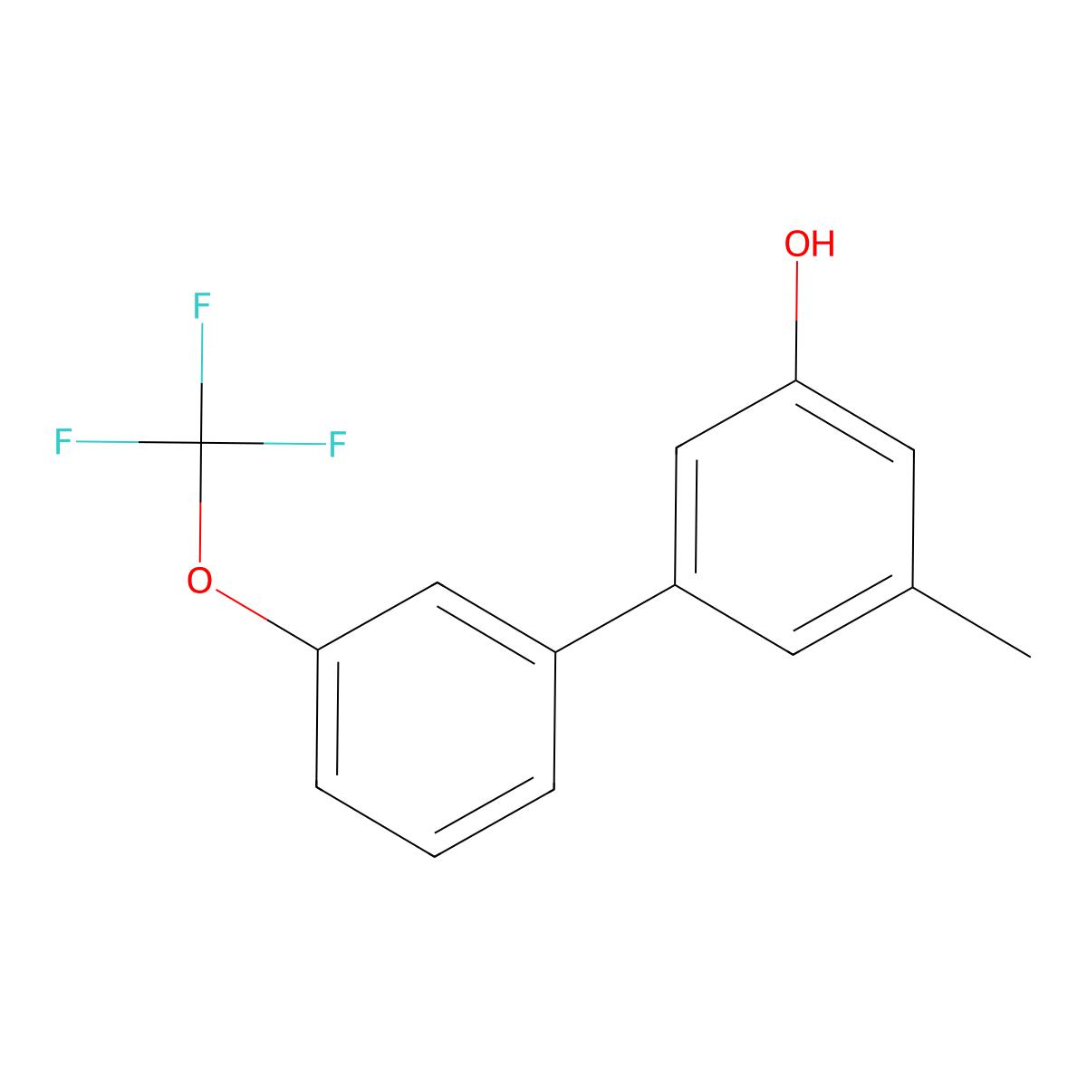 3-Methyl-5-(3-trifluoromethoxyphenyl)phenol molecular structure, CAS 1261949-46-5