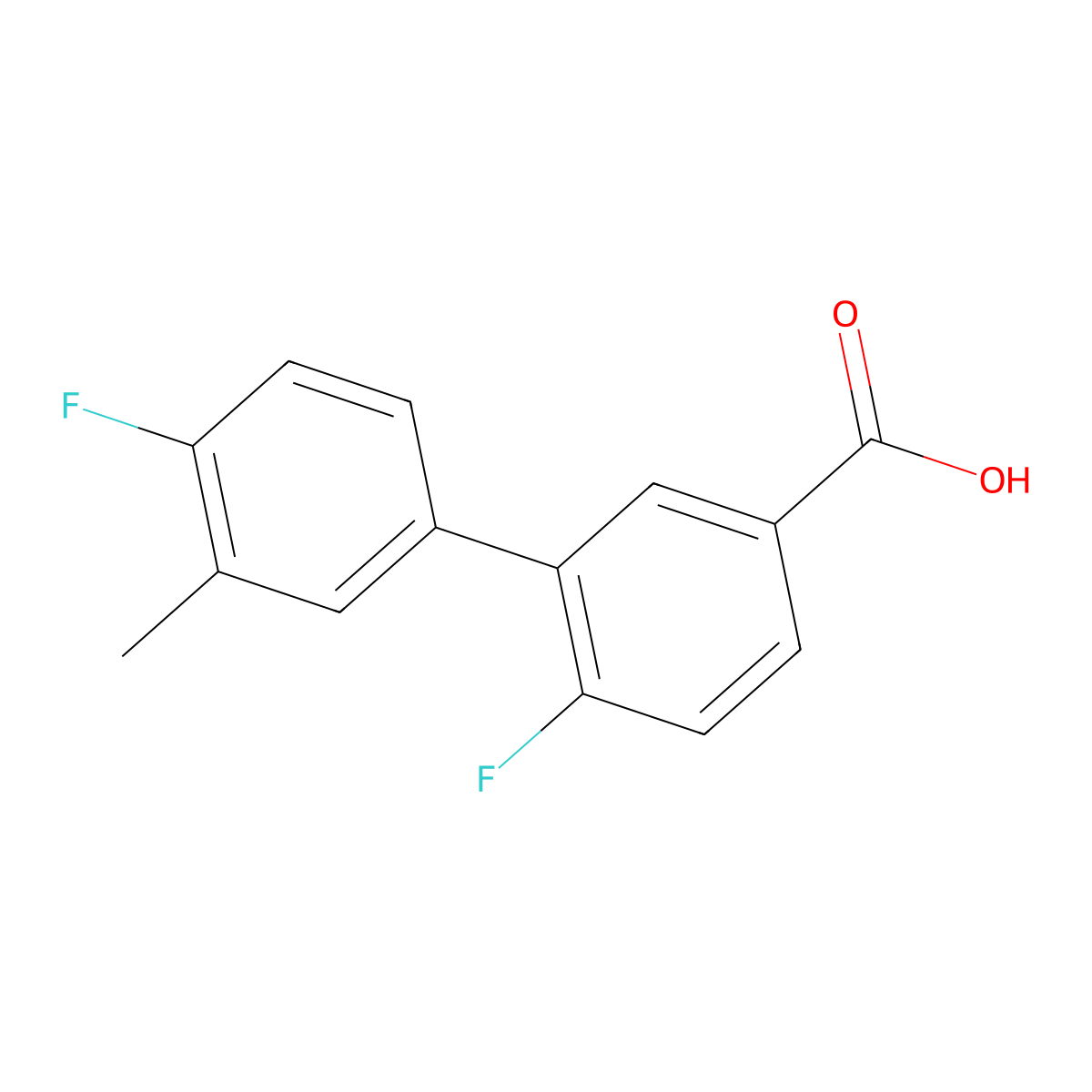 4-Fluoro-3-(4-fluoro-3-methylphenyl)benzoic acid molecular structure, CAS 1261949-48-7