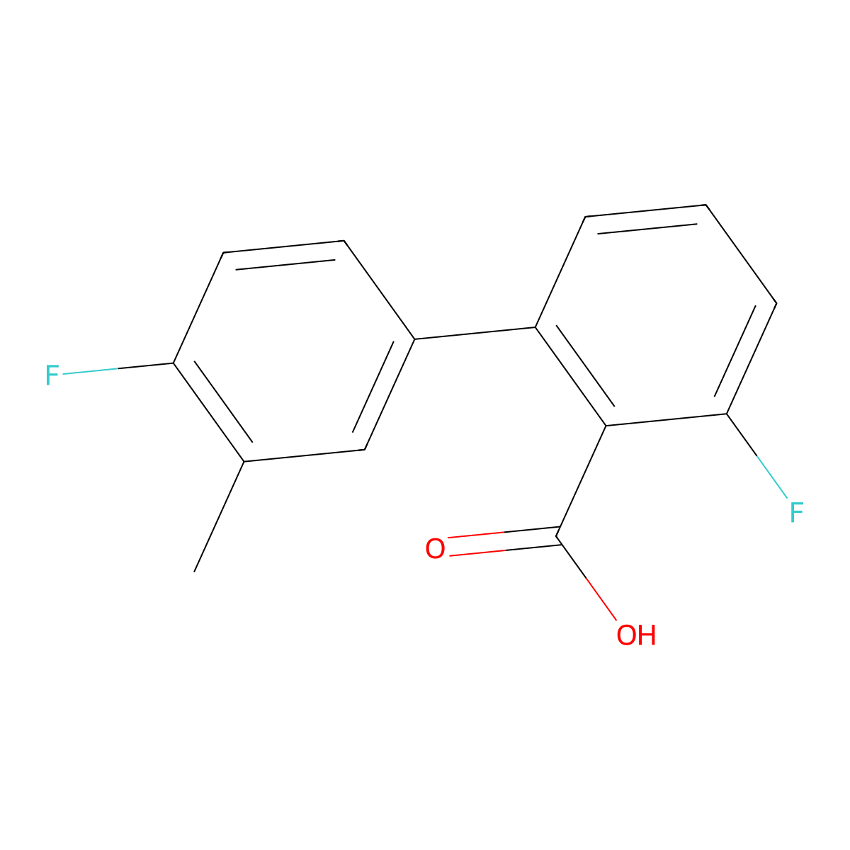 6-Fluoro-2-(4-fluoro-3-methylphenyl)benzoic acid molecular structure, CAS 1261949-54-5