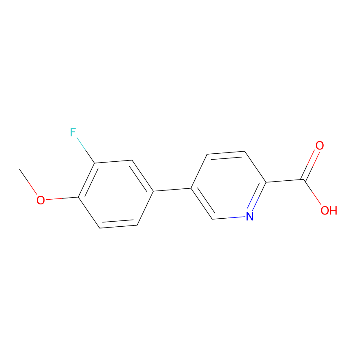 5-(3-Fluoro-4-methoxyphenyl)picolinic acid molecular structure, CAS 1261949-55-6