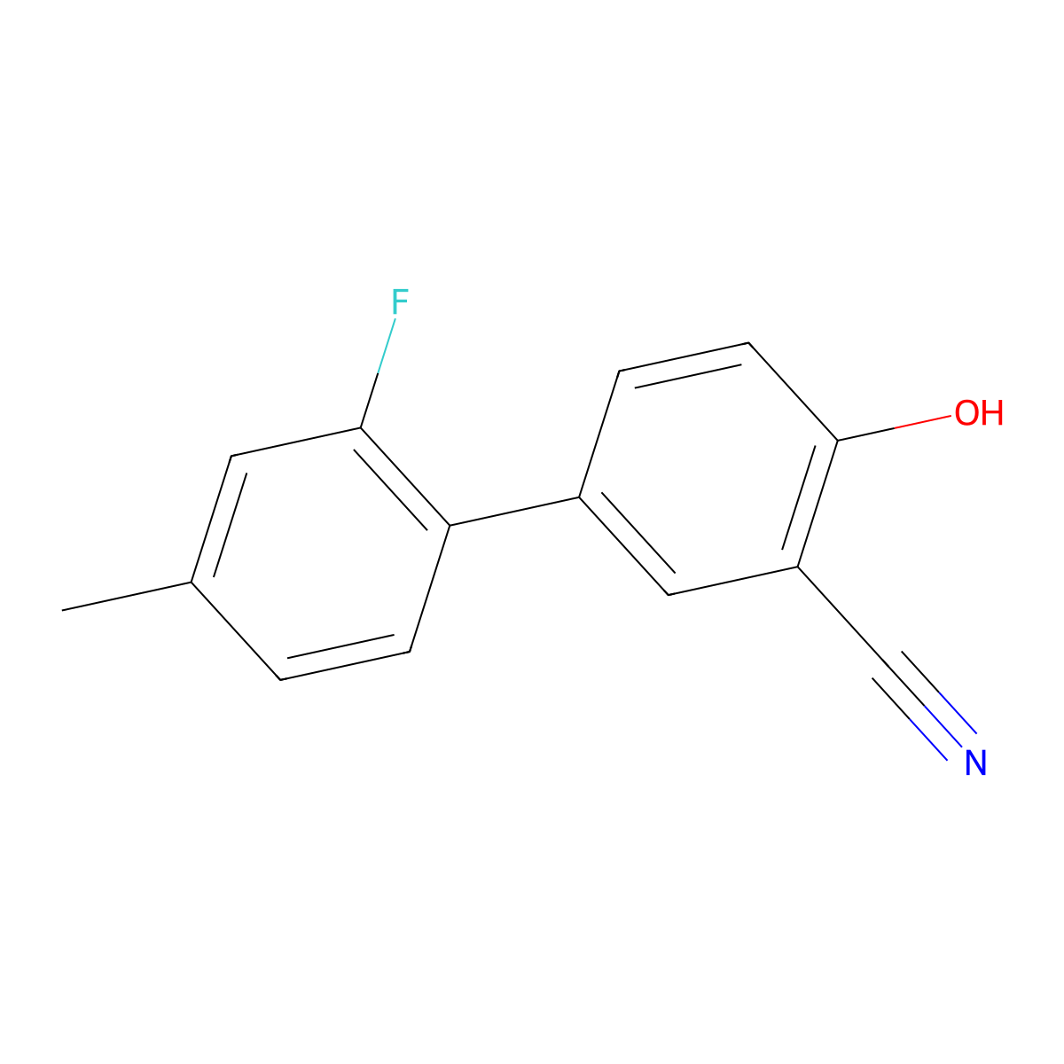2-Cyano-4-(2-fluoro-4-methylphenyl)phenol molecular structure, CAS 1261949-59-0