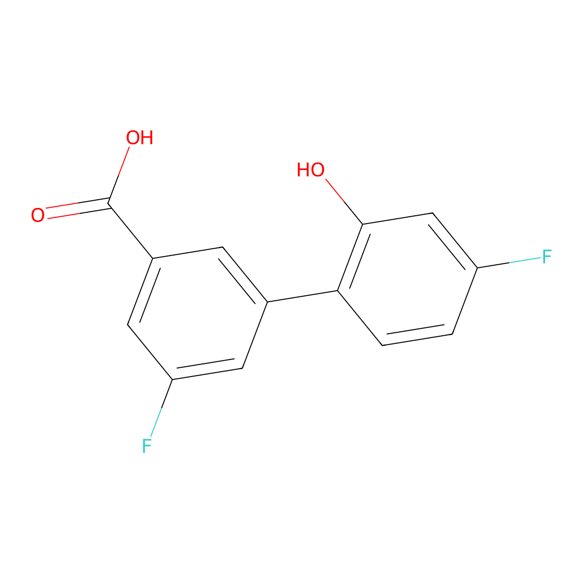 5-Fluoro-3-(4-fluoro-2-hydroxyphenyl)benzoic acid molecular structure, CAS 1261949-60-3