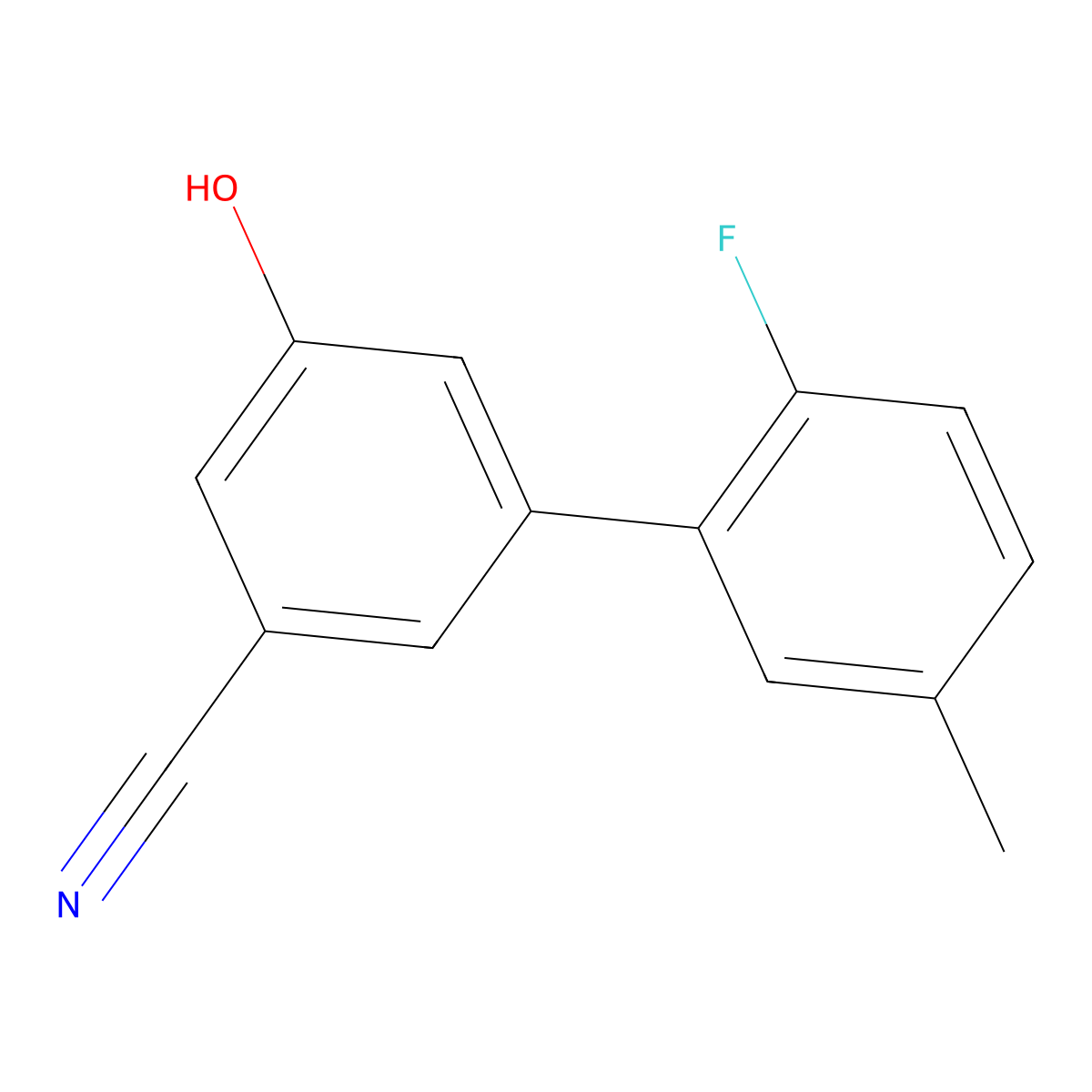 3-Cyano-5-(2-fluoro-5-methylphenyl)phenol molecular structure, CAS 1261949-63-6
