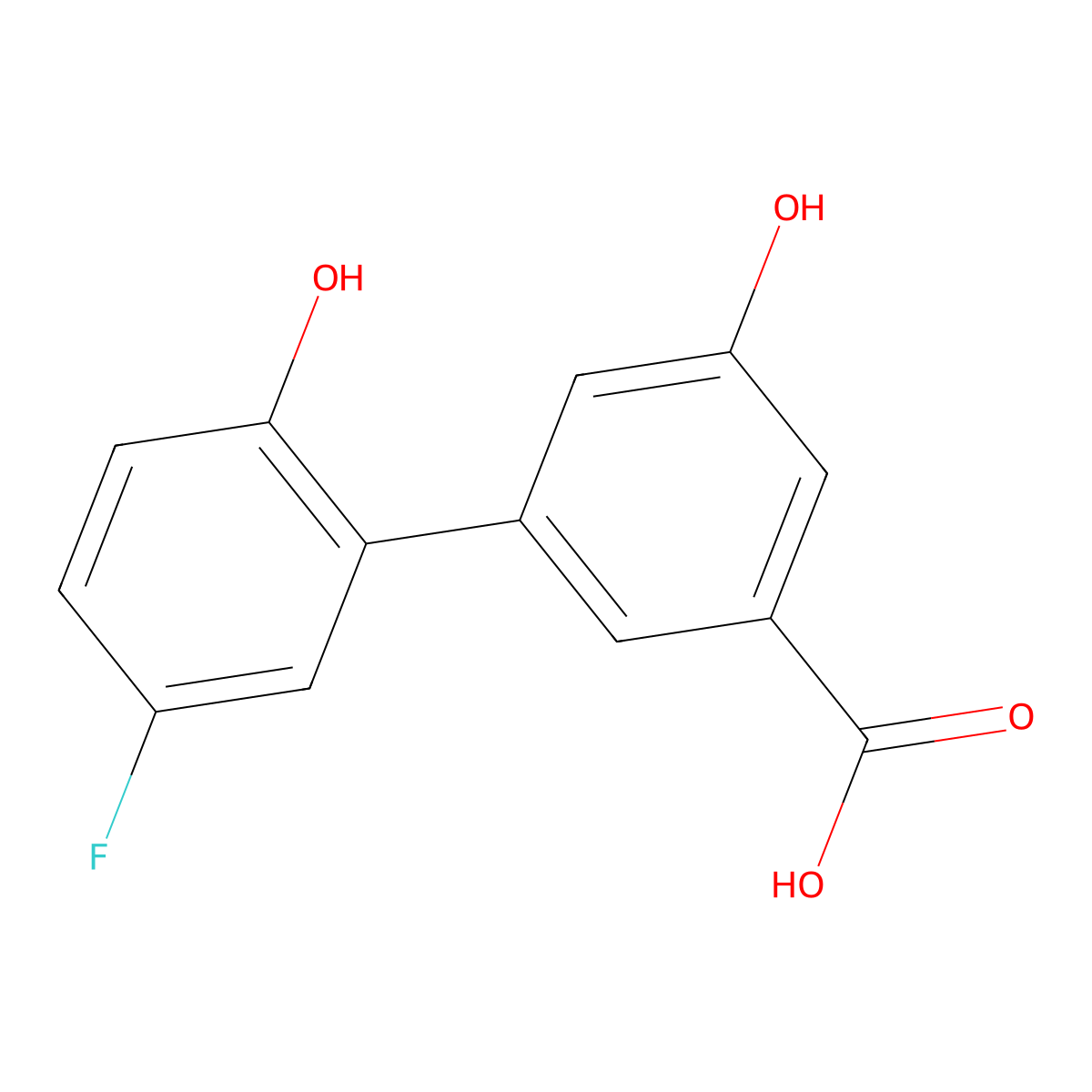 3-(5-Fluoro-2-hydroxyphenyl)-5-hydroxybenzoic acid molecular structure, CAS 1261949-67-0