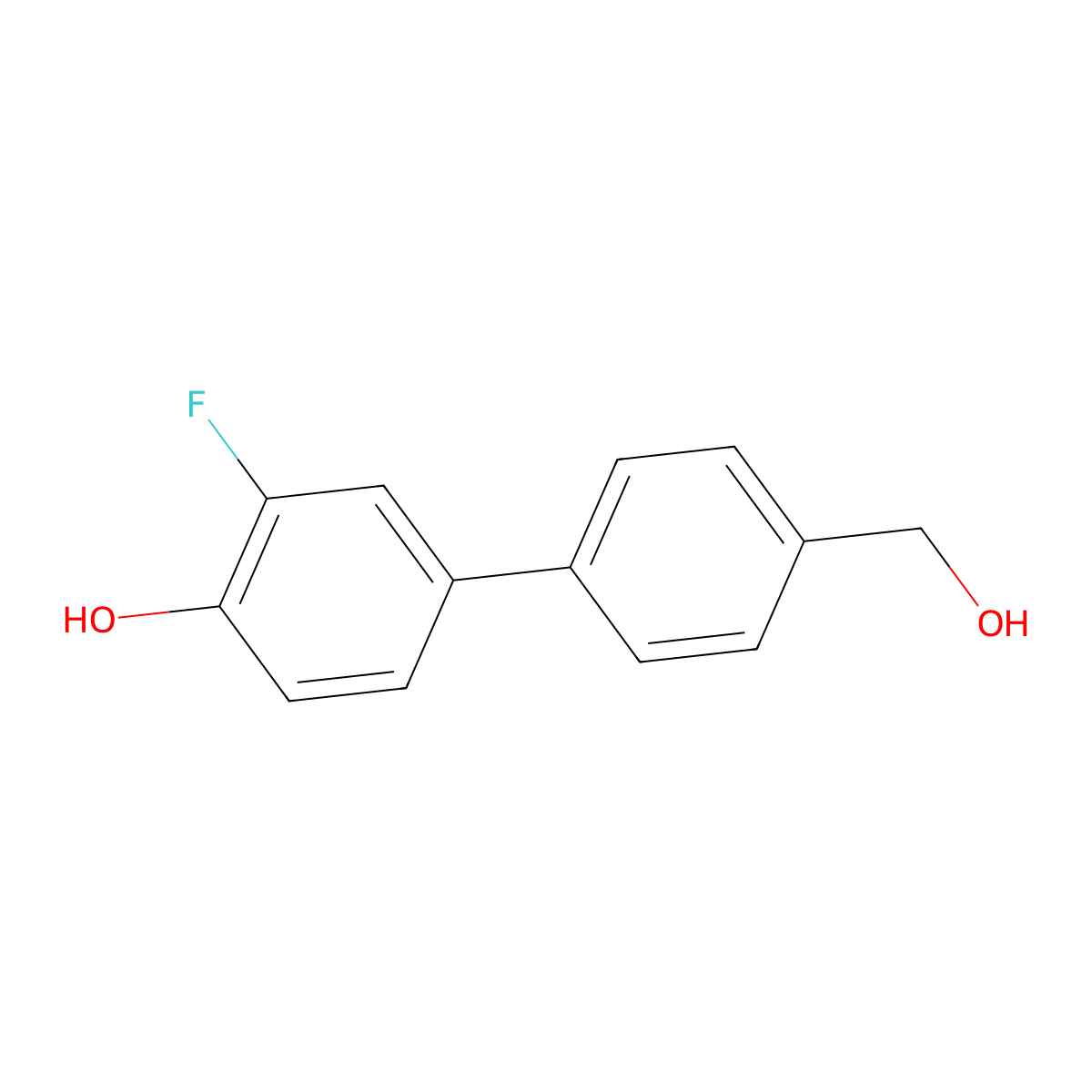 2-Fluoro-4-(4-hydroxymethylphenyl)phenol molecular structure, CAS 1261949-71-6