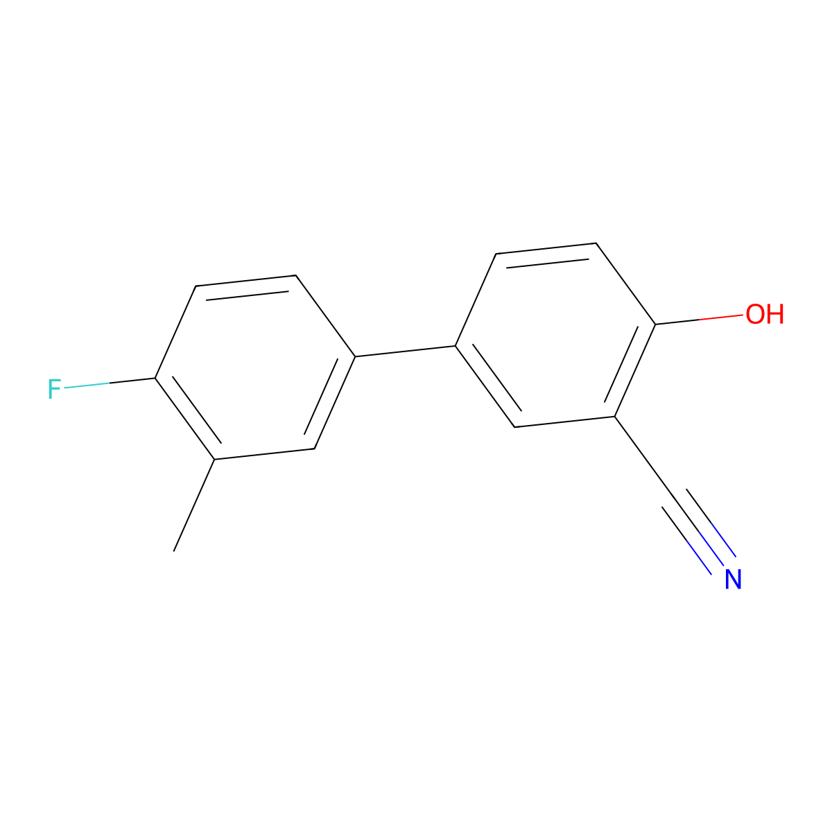 2-Cyano-4-(4-fluoro-3-methylphenyl)phenol molecular structure, CAS 1261949-73-8