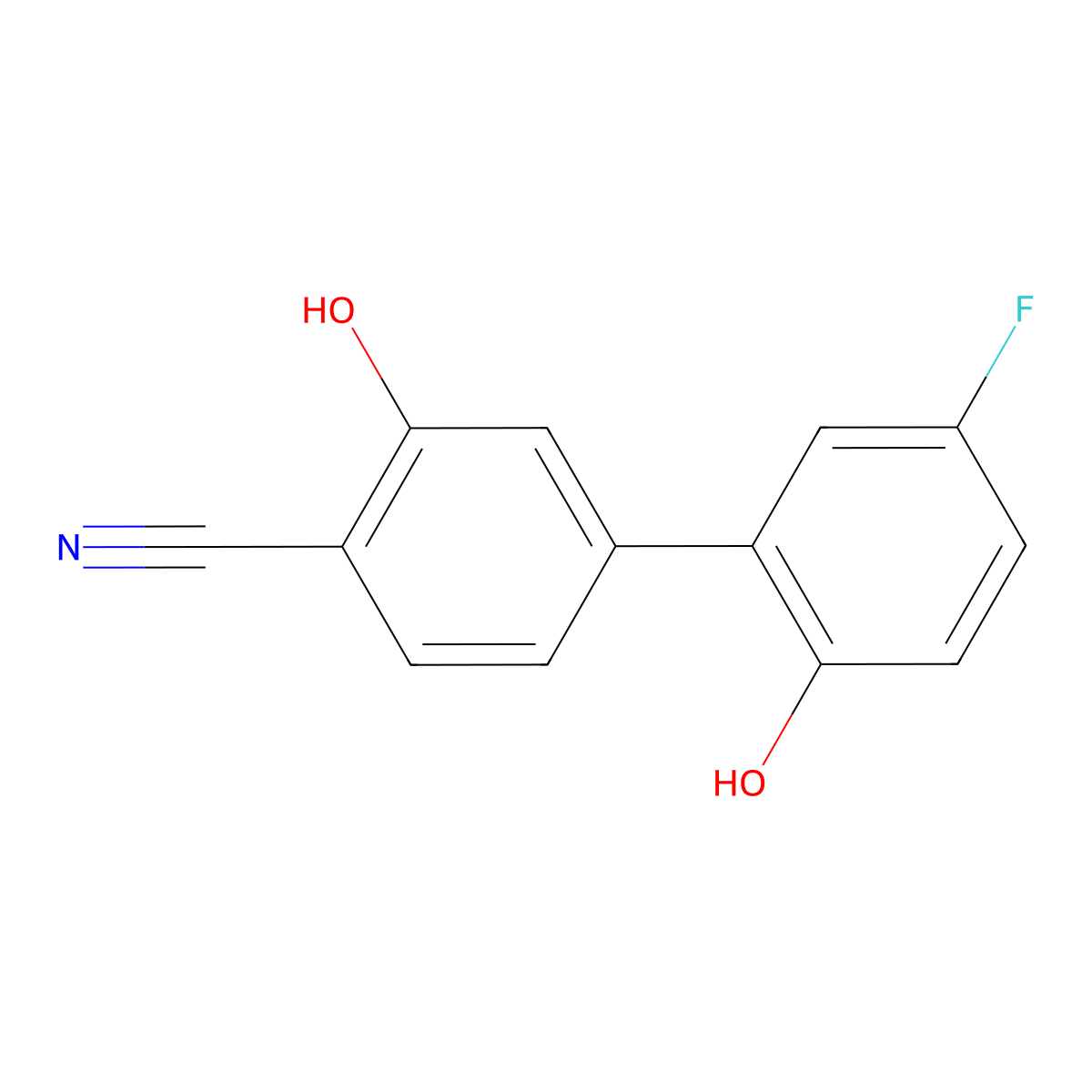 2-Cyano-5-(5-fluoro-2-hydroxyphenyl)phenol molecular structure, CAS 1261949-78-3