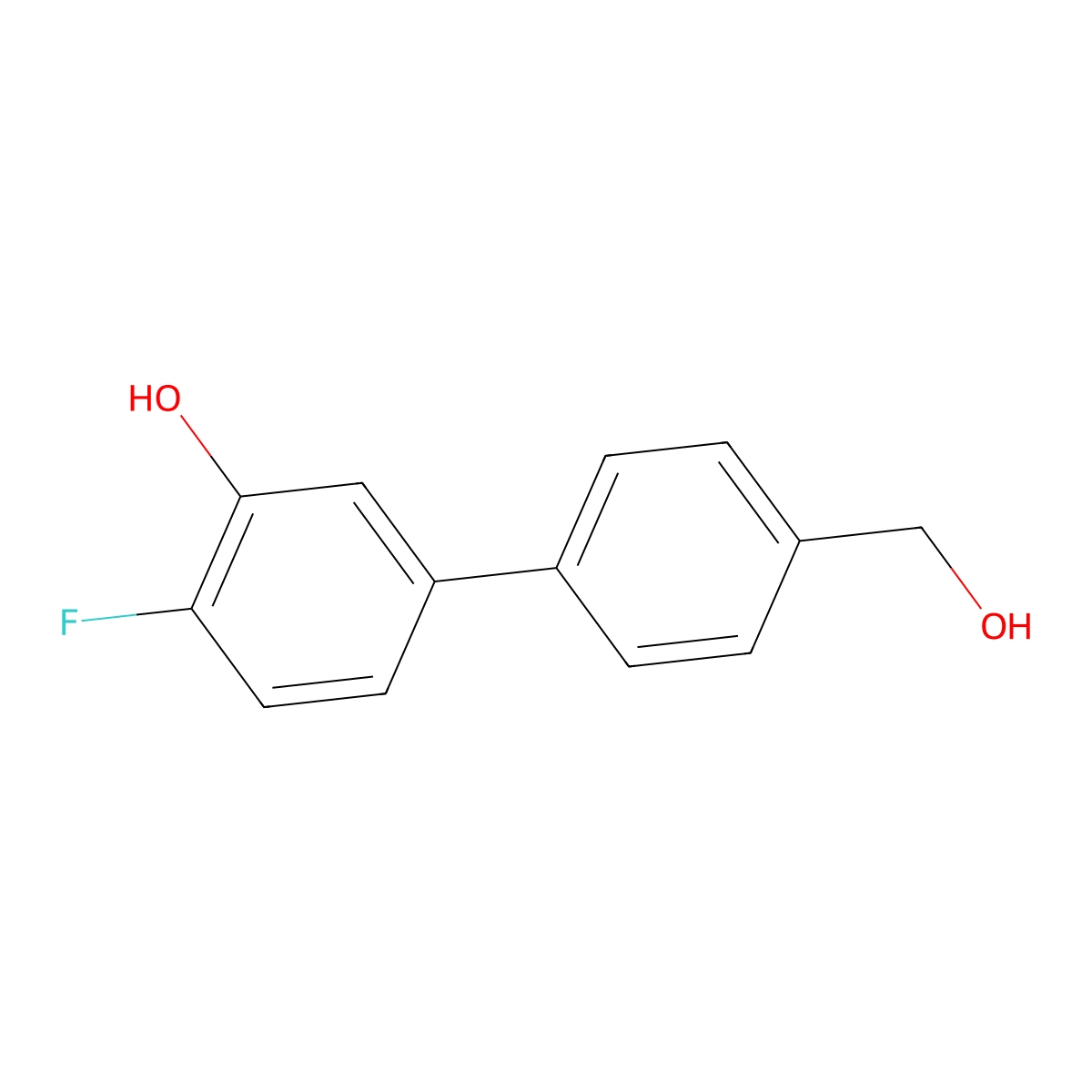 2-Fluoro-5-(4-hydroxymethylphenyl)phenol molecular structure, CAS 1261949-91-0