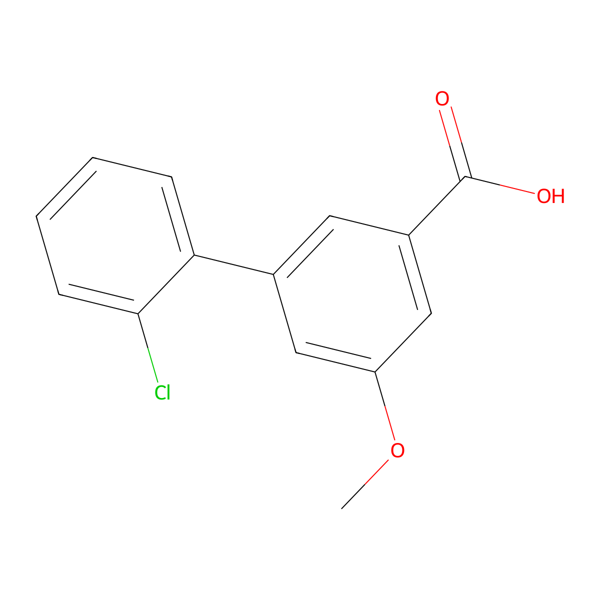 3-(2-Chlorophenyl)-5-methoxybenzoic acid molecular structure, CAS 1261949-96-5