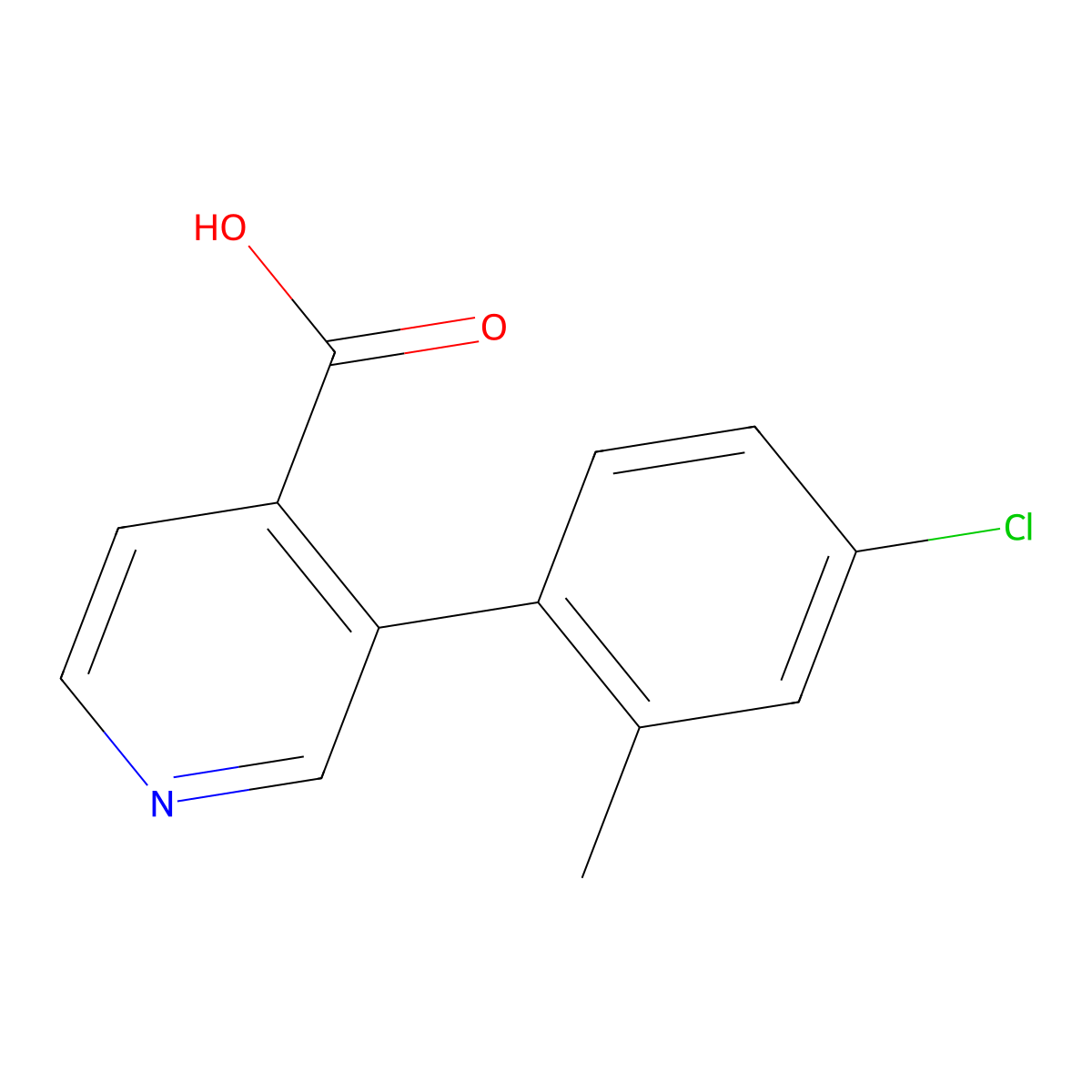 3-(4-Chloro-2-methylphenyl)pyridine-4-carboxylic acid molecular structure, CAS 1261949-98-7