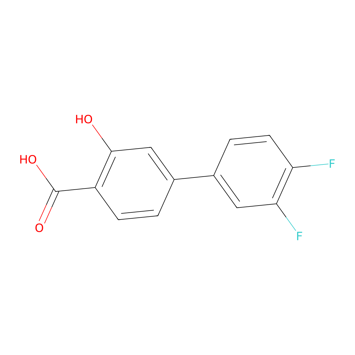 4-(3,4-Difluorophenyl)-2-hydroxybenzoic acid molecular structure, CAS 1261950-05-3