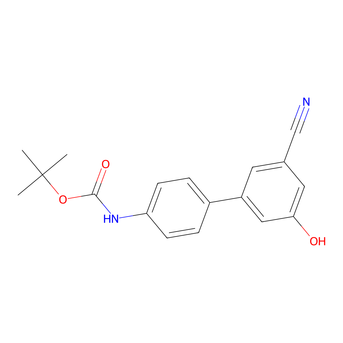 5-(4-BOC-Aminophenyl)-3-cyanophenol molecular structure, CAS 1261950-07-5
