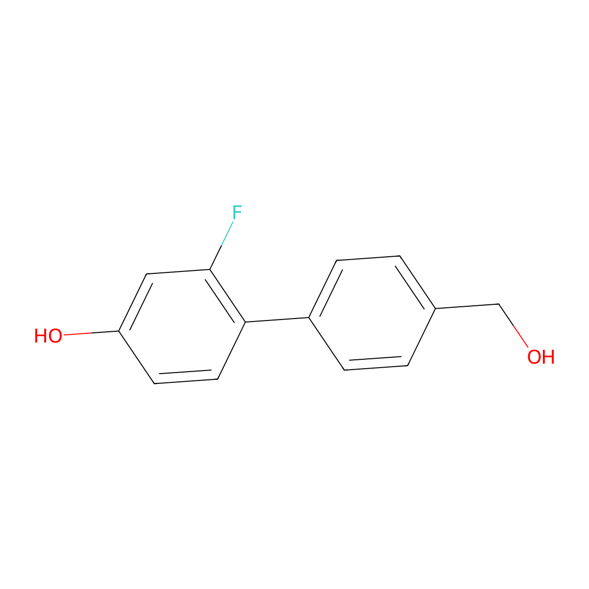 3-Fluoro-4-(4-hydroxymethylphenyl)phenol molecular structure, CAS 1261950-10-0