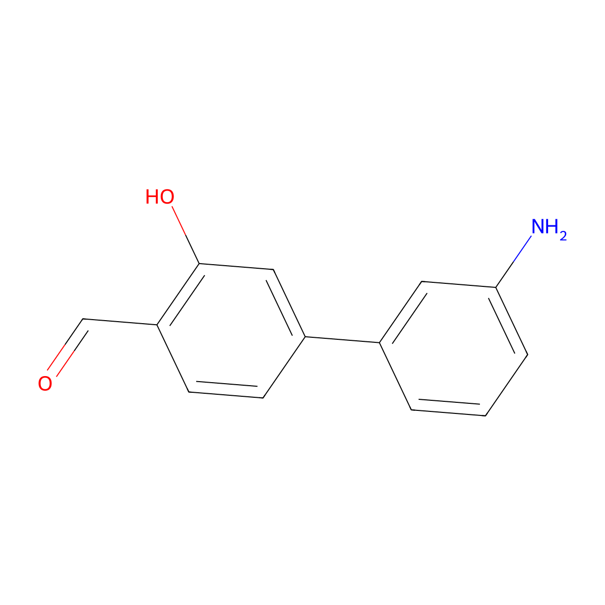 5-(3-Aminophenyl)-2-formylphenol molecular structure, CAS 1261950-14-4