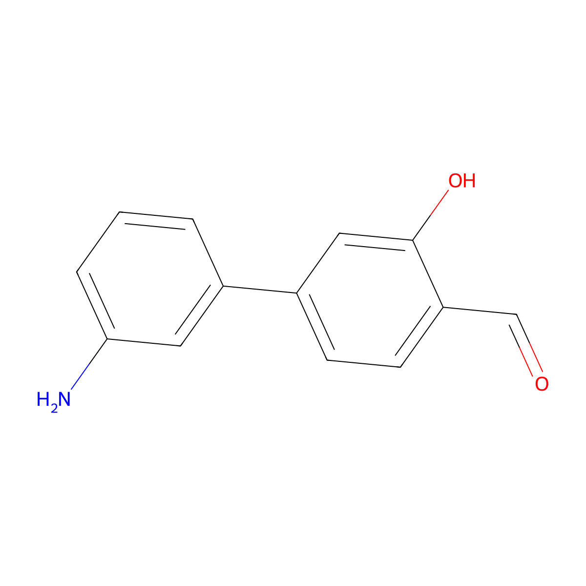 5-(3-Aminophenyl)-2-formylphenol molecular structure, CAS 1261950-14-4