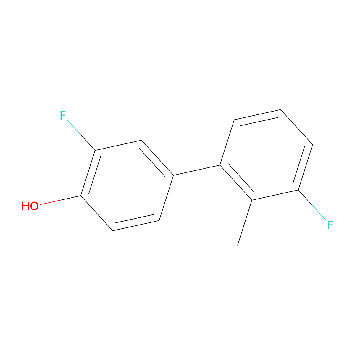 2-Fluoro-4-(3-fluoro-2-methylphenyl)phenol molecular structure, CAS 1261950-25-7