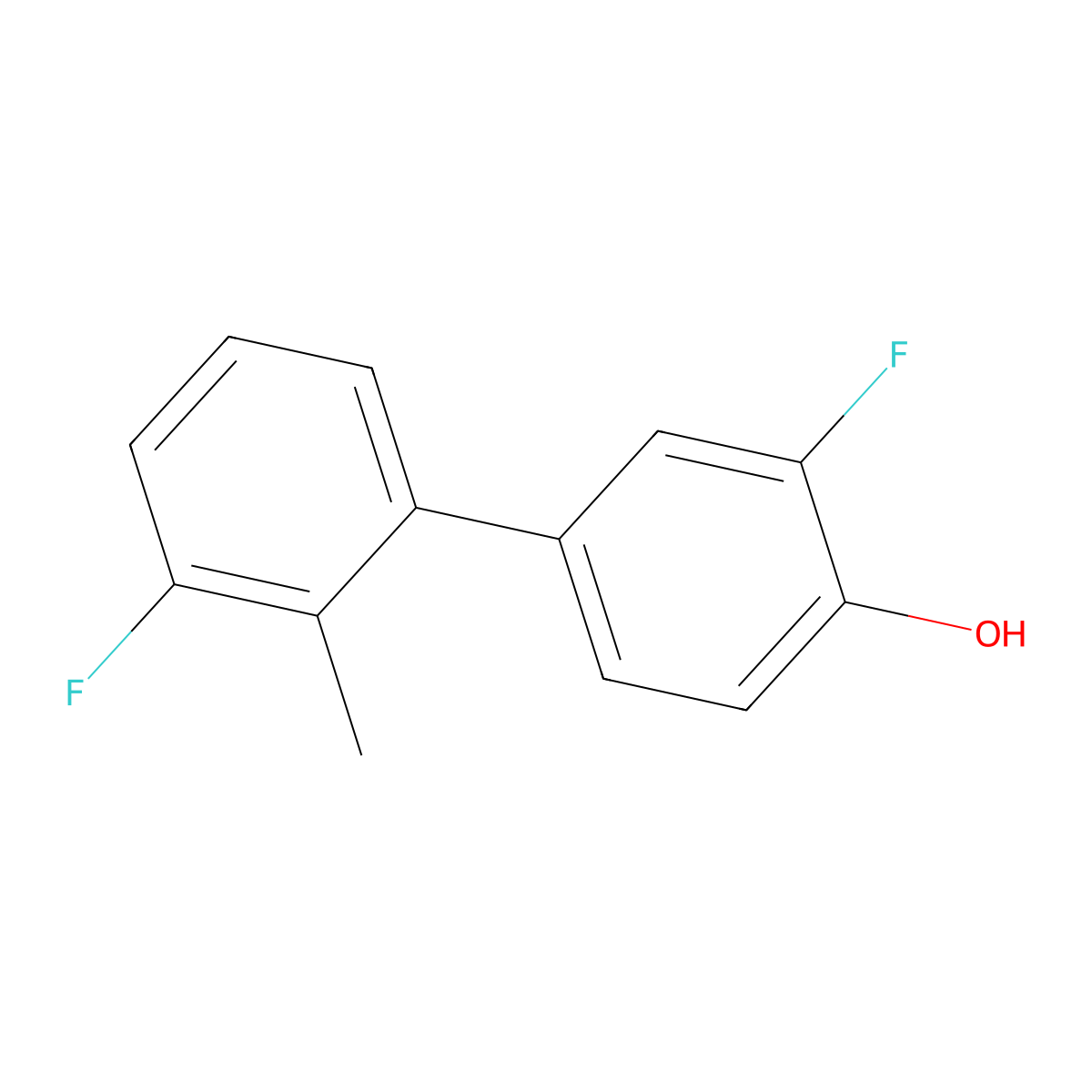 2-Fluoro-4-(3-fluoro-2-methylphenyl)phenol molecular structure, CAS 1261950-25-7