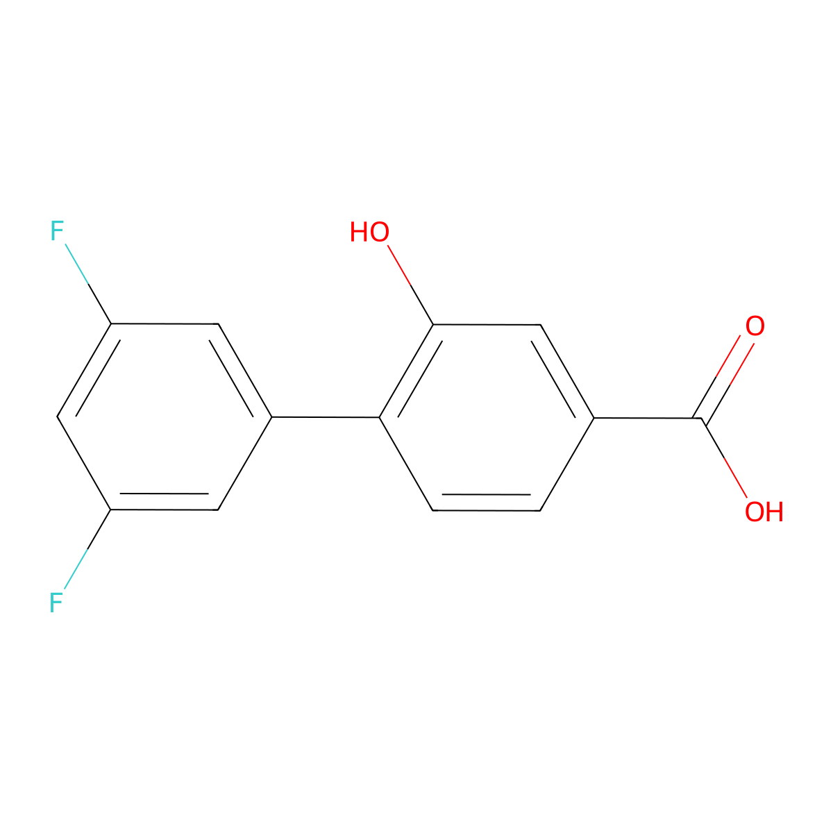 4-(3,5-Difluorophenyl)-3-hydroxybenzoic acid molecular structure, CAS 1261950-29-1