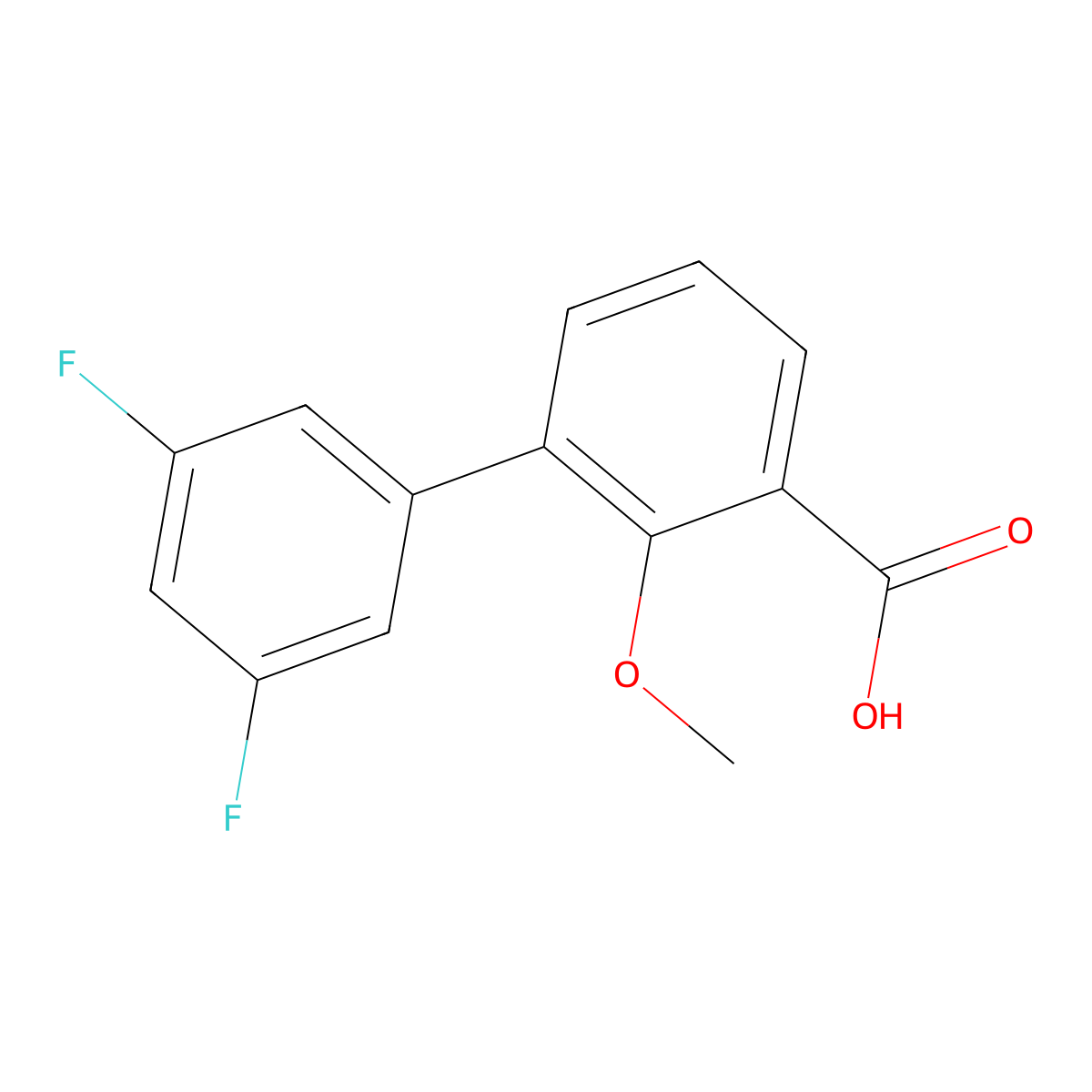 3-(3,5-Difluorophenyl)-2-methoxybenzoic acid molecular structure, CAS 1261950-32-6