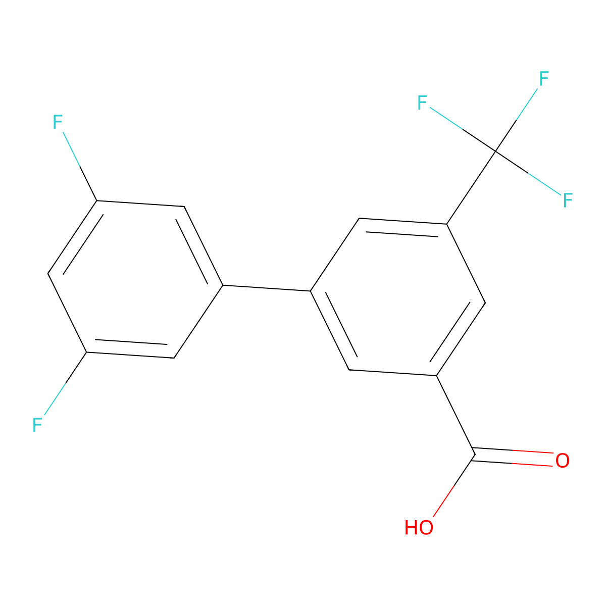 3-(3,5-Difluorophenyl)-5-trifluoromethylbenzoic acid molecular structure, CAS 1261950-34-8